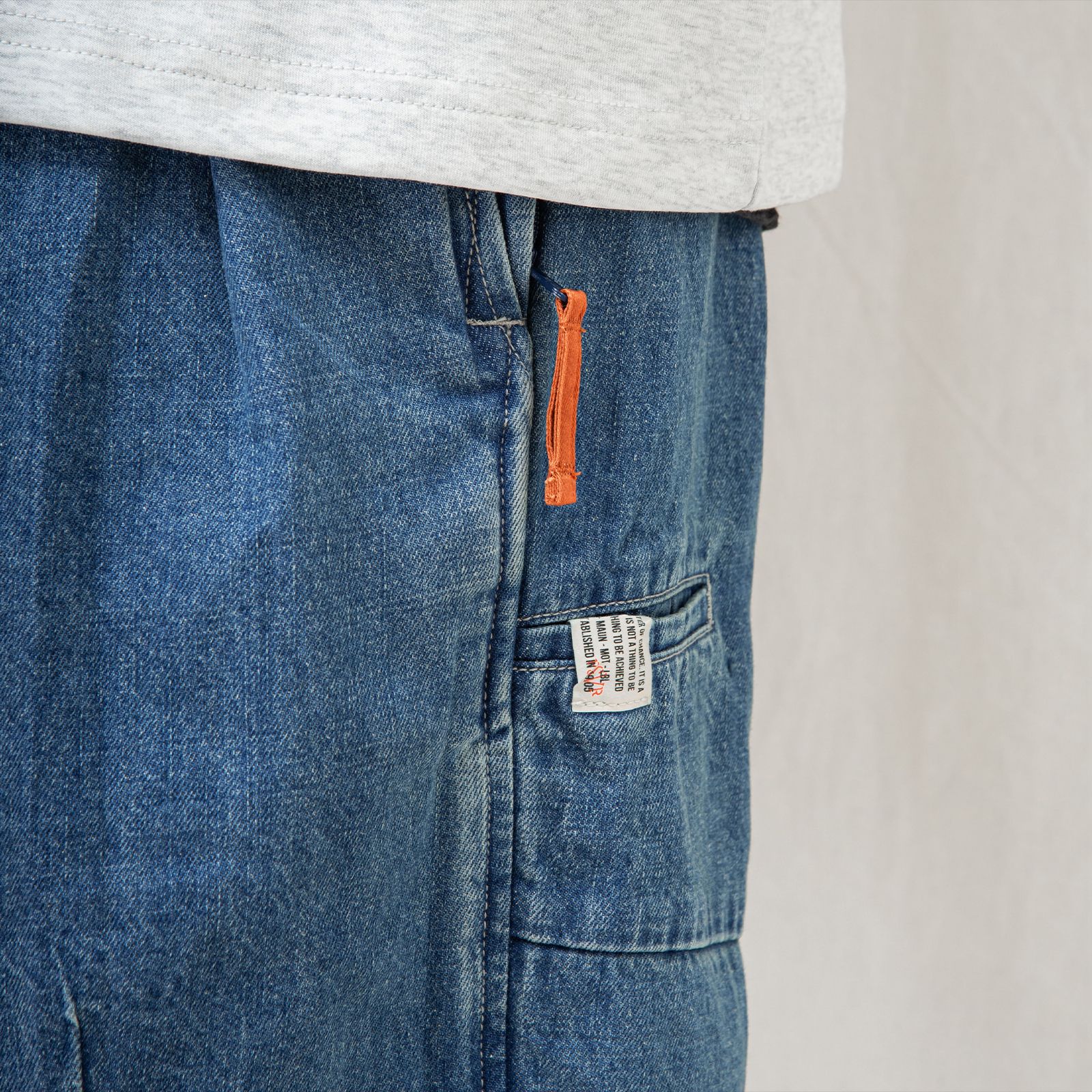 【ラスト1点 M】pleated balloon shorts / ウォッシュドブルー