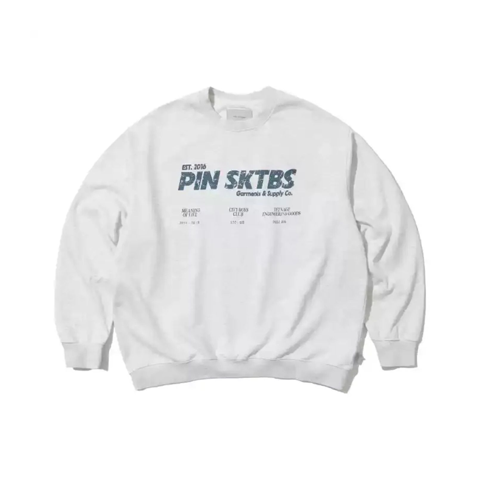 slogan crew neck / グレー
