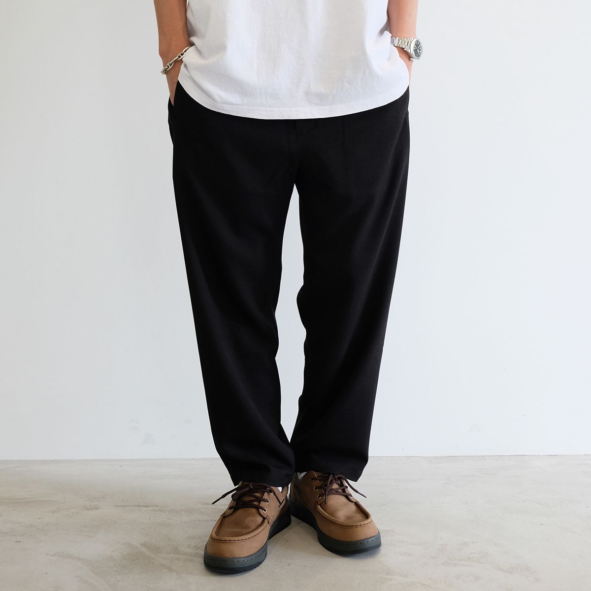 CALEE - 【ラスト1点 L 】Vintage type amunzen cloth easy trousers