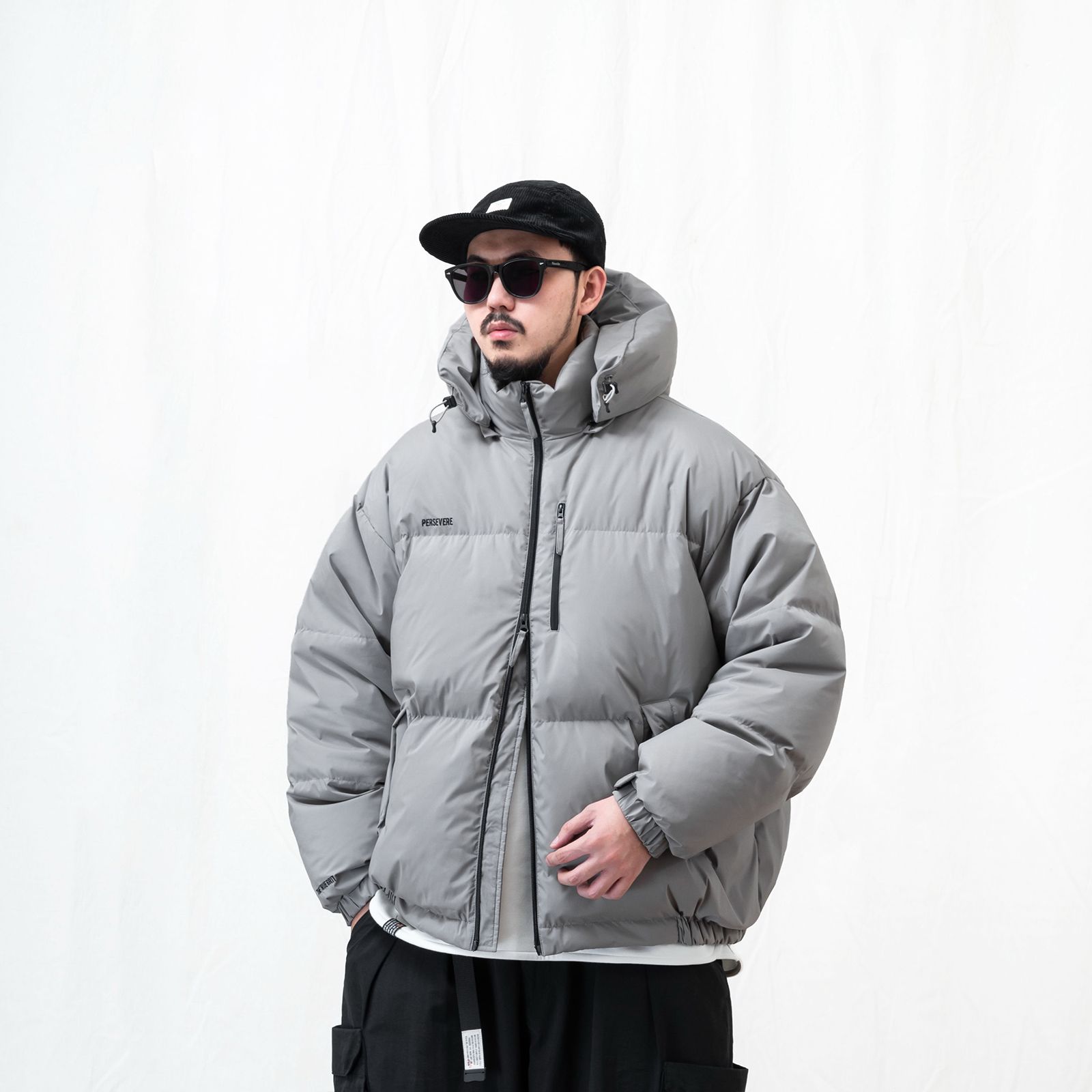 【ラスト1点 M 】water-repellent down jacket/ ライトグレー