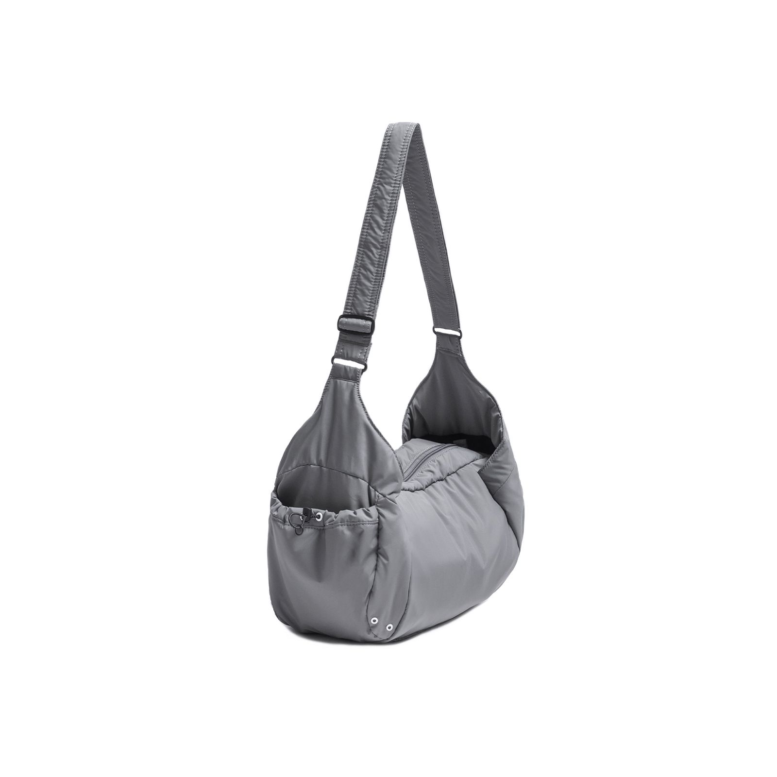 【ラスト1点】water-repellent padded crossbody bag / ライトグレー