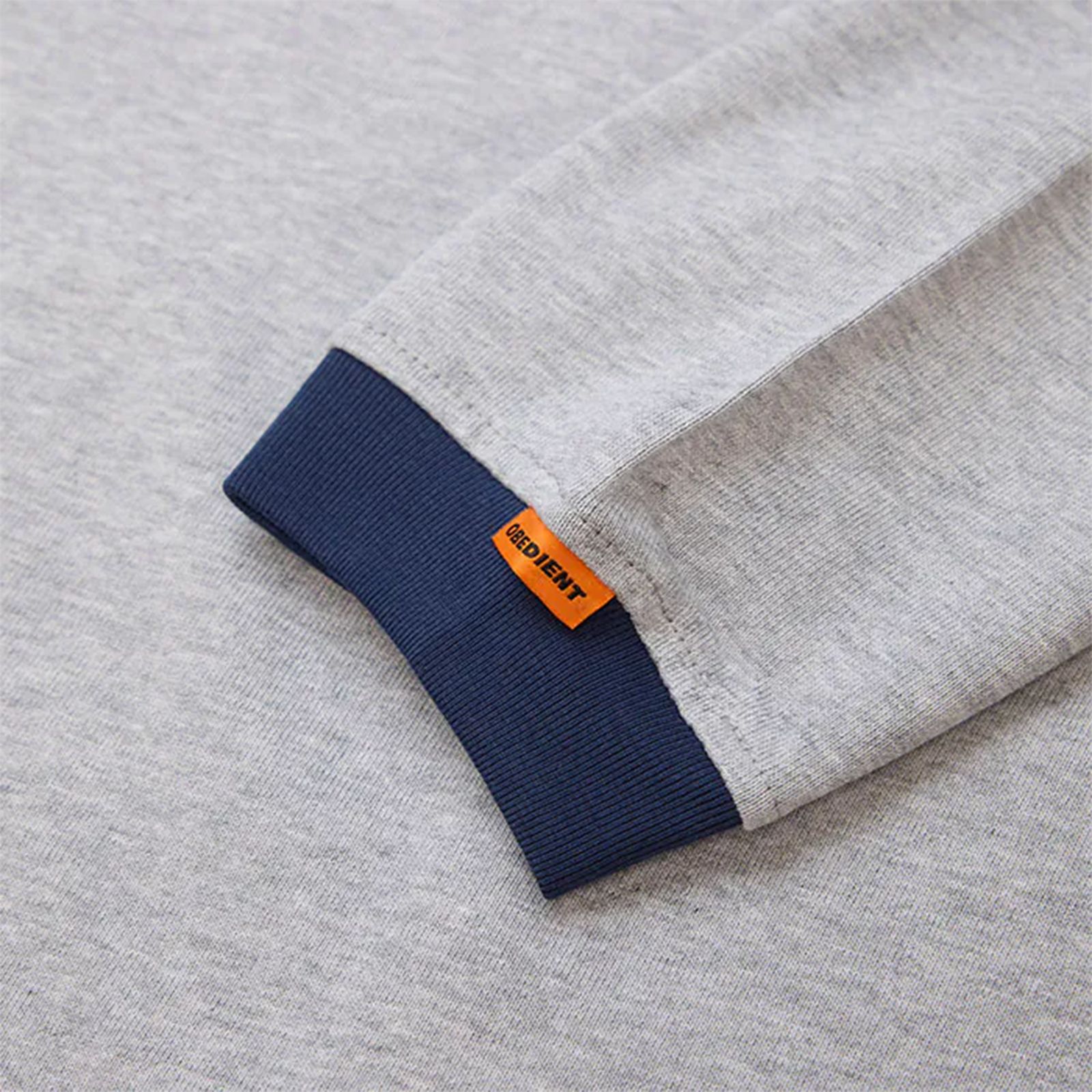 【ラスト1点 4 】BASIC L/S TEE WITH CONTRASTING RIBBED TRIMS / グレー