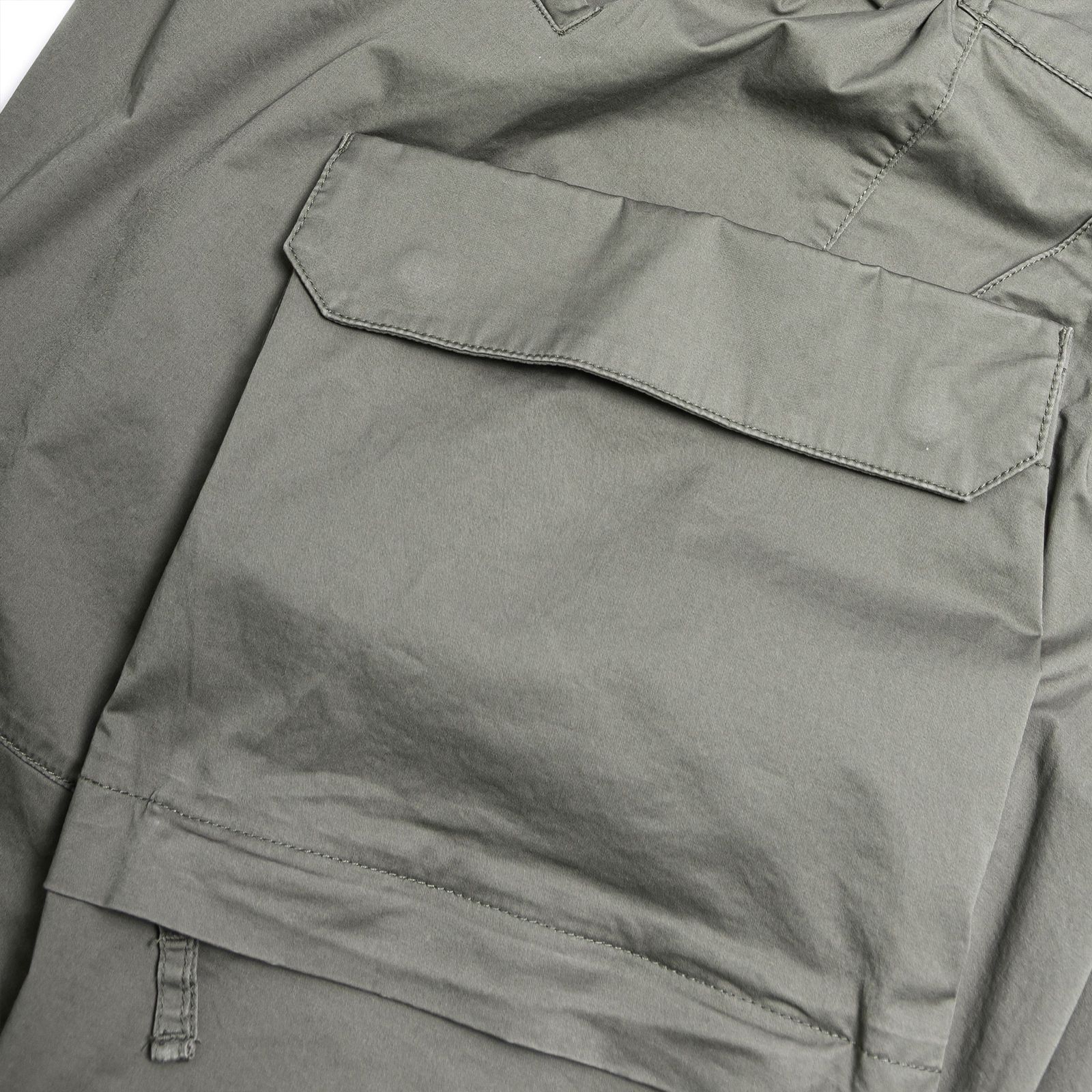 【ラスト1点 M 】washed multi-pocket cargo shorts / グリーングレー