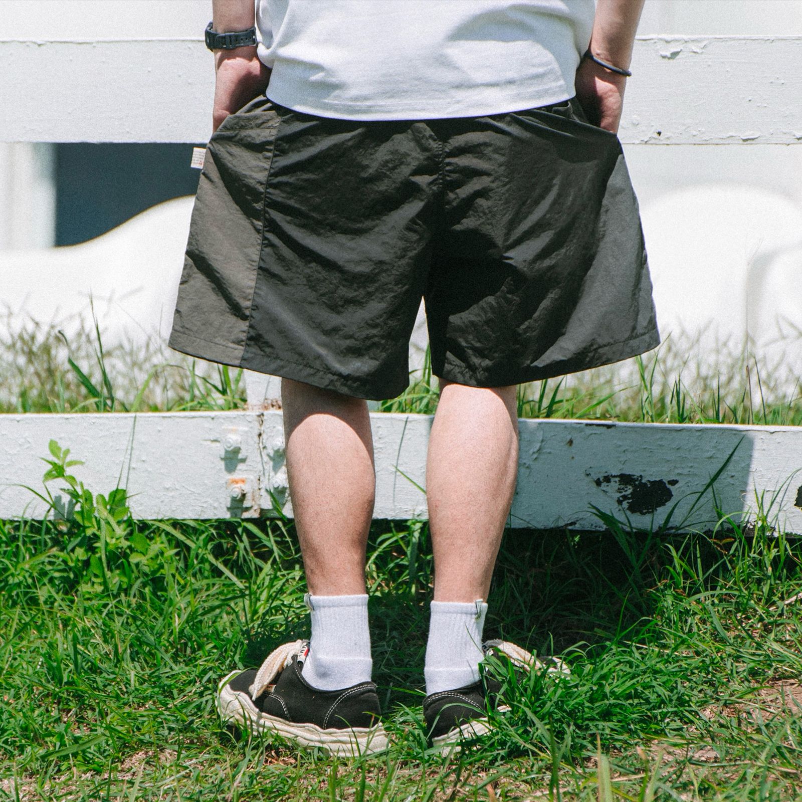 【ラスト1点 XL】ocean-inspired nylon shorts / ツートーングレー