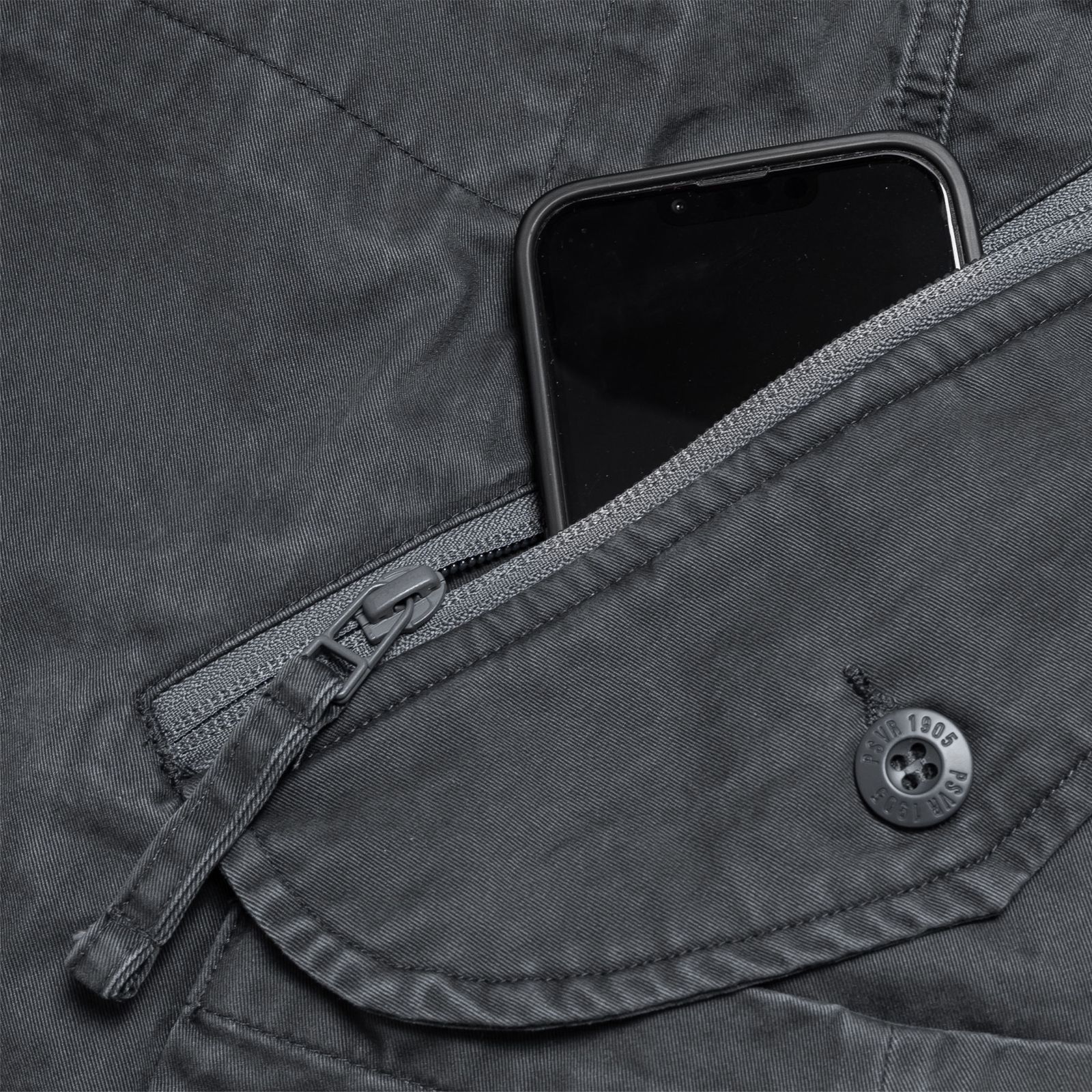 【ラスト1点 L 】unique pocket design tapered pants / ダークグレー