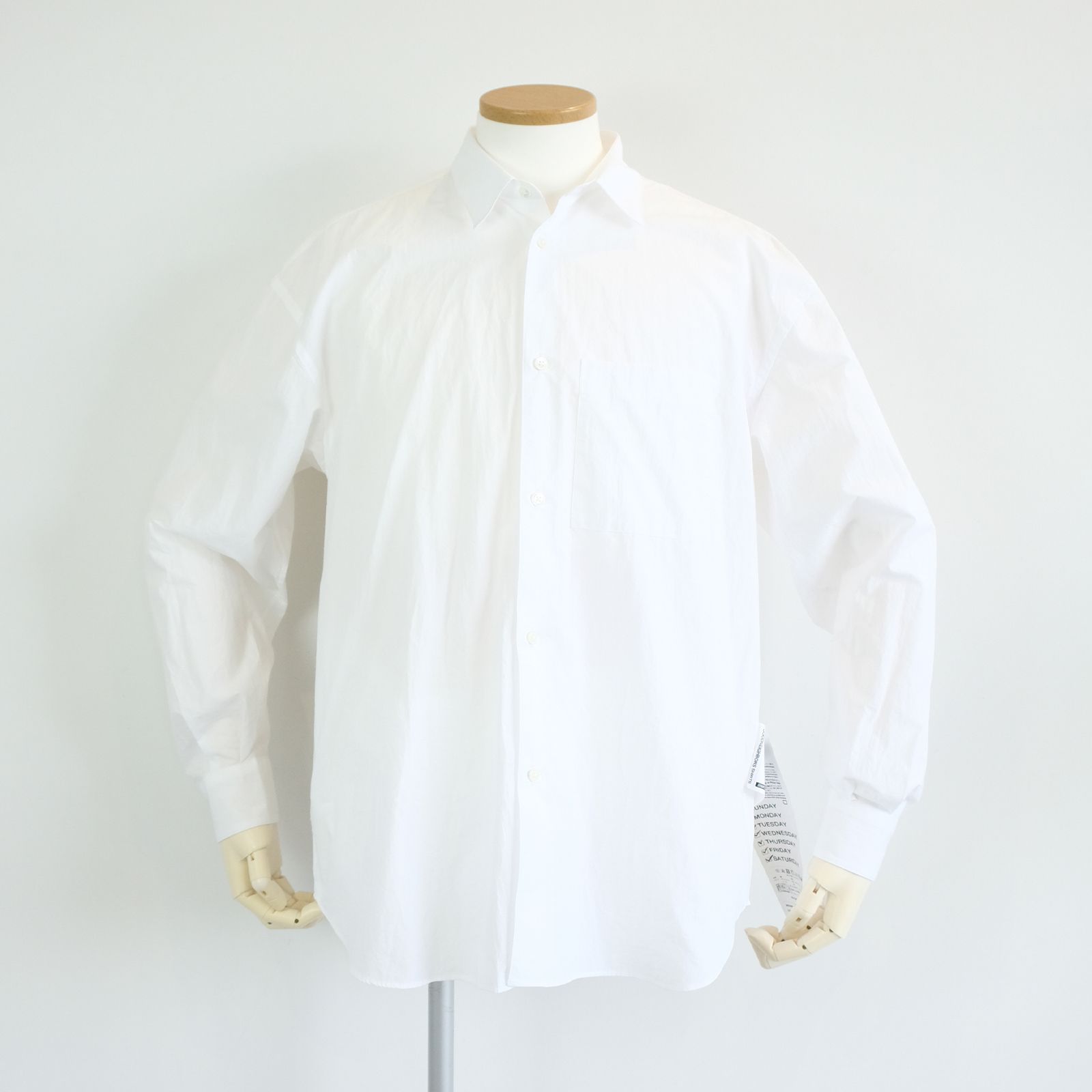 [ラスト1点 M ] コットンブロード ワイドシルエットシャツ / noel regular collar shirts / ホワイト