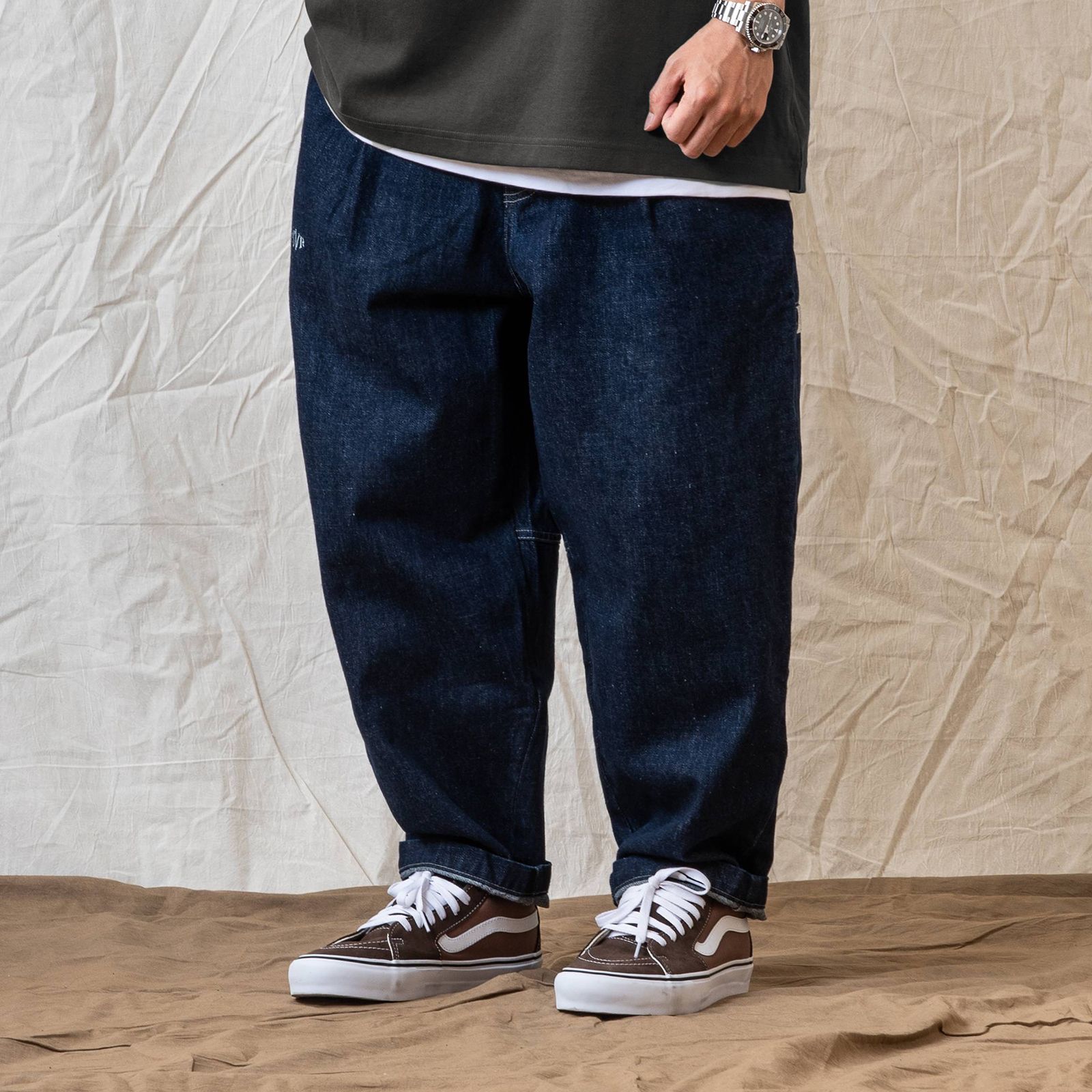 人気商品！】 Persevere onewash pleated denim パーシビアデニム