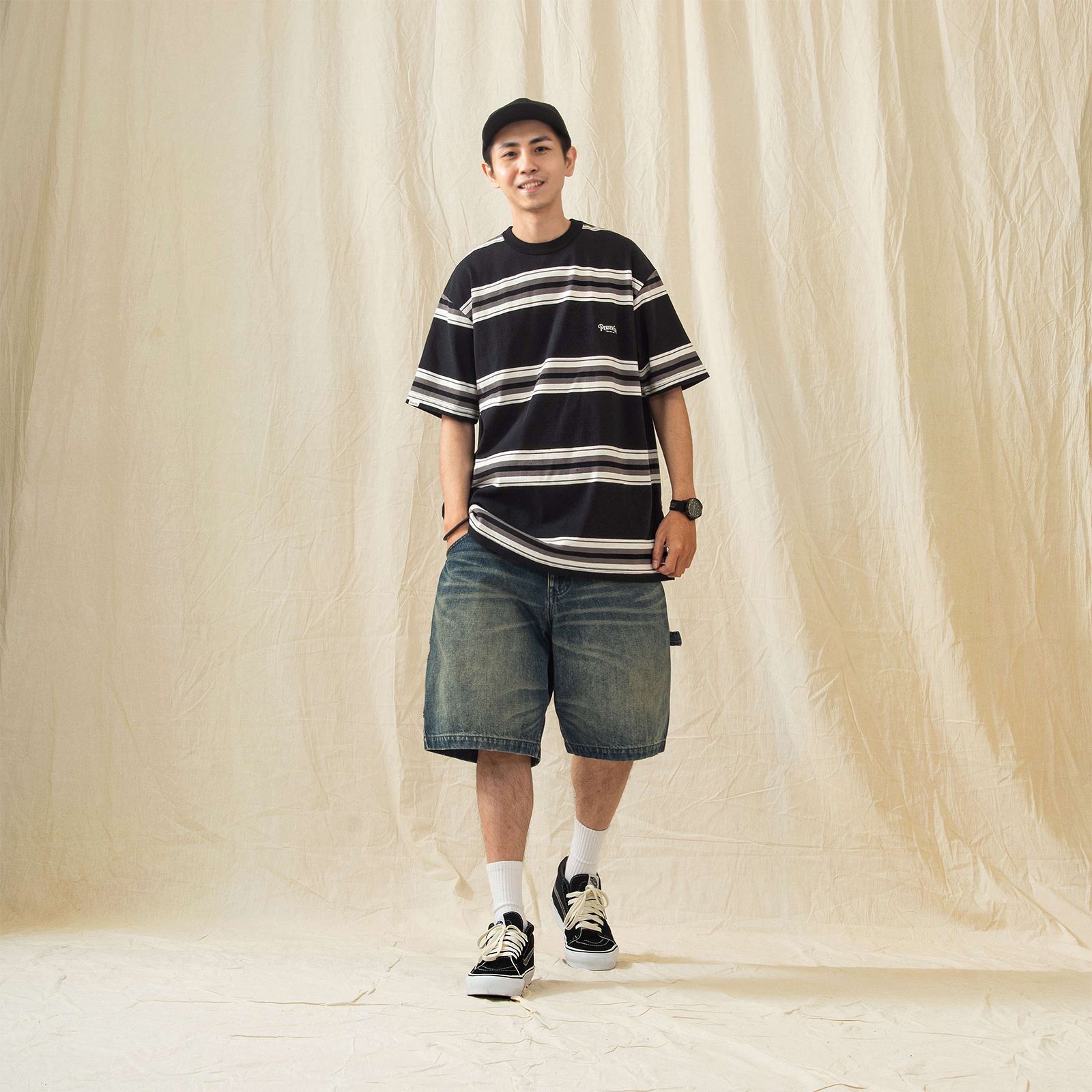 【ラスト1点 XL 】hige denim shorts / ブルー