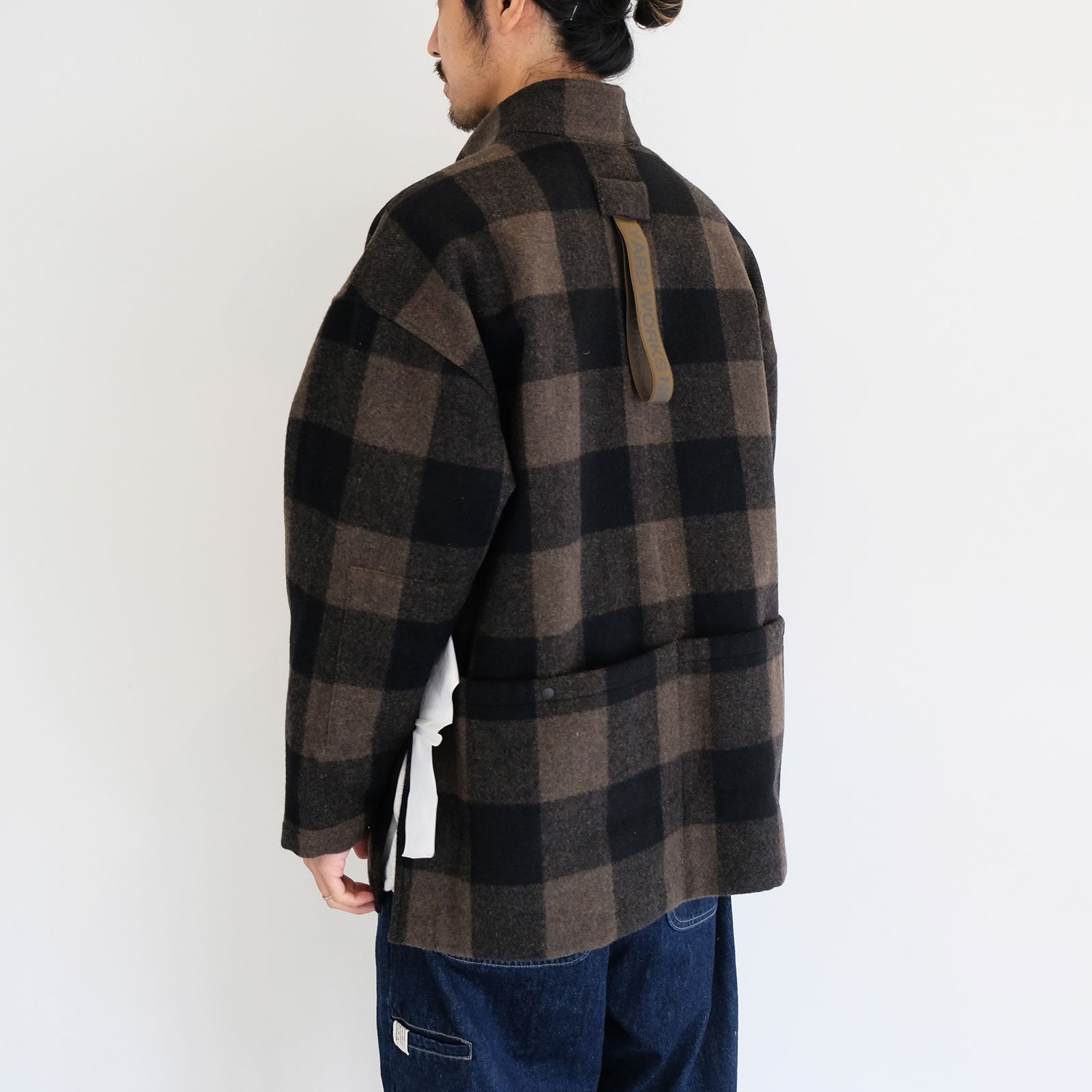 [ラスト1点]【グッドネイバーズシャツ×YARD WORKS】jasper wool yard shirt jacket / カーキチェック