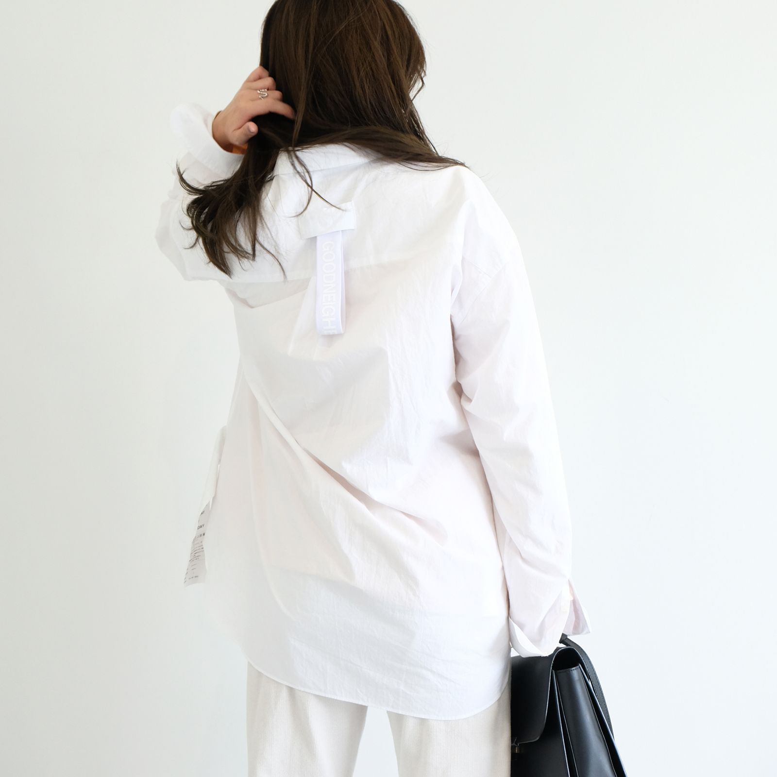 [ラスト1点 M ] コットンブロード ワイドシルエットシャツ / noel regular collar shirts / ホワイト