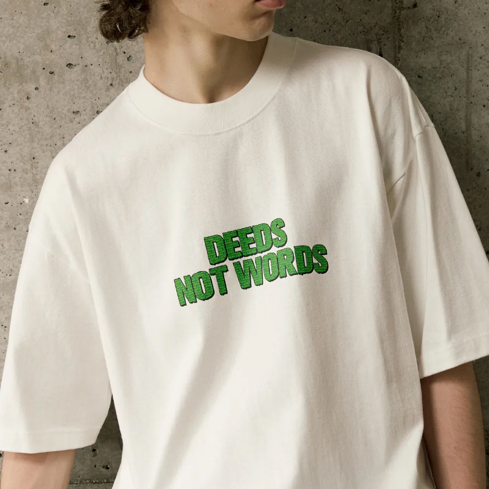 【ラスト1点 L 】crewneck printed slogan tee / ホワイト