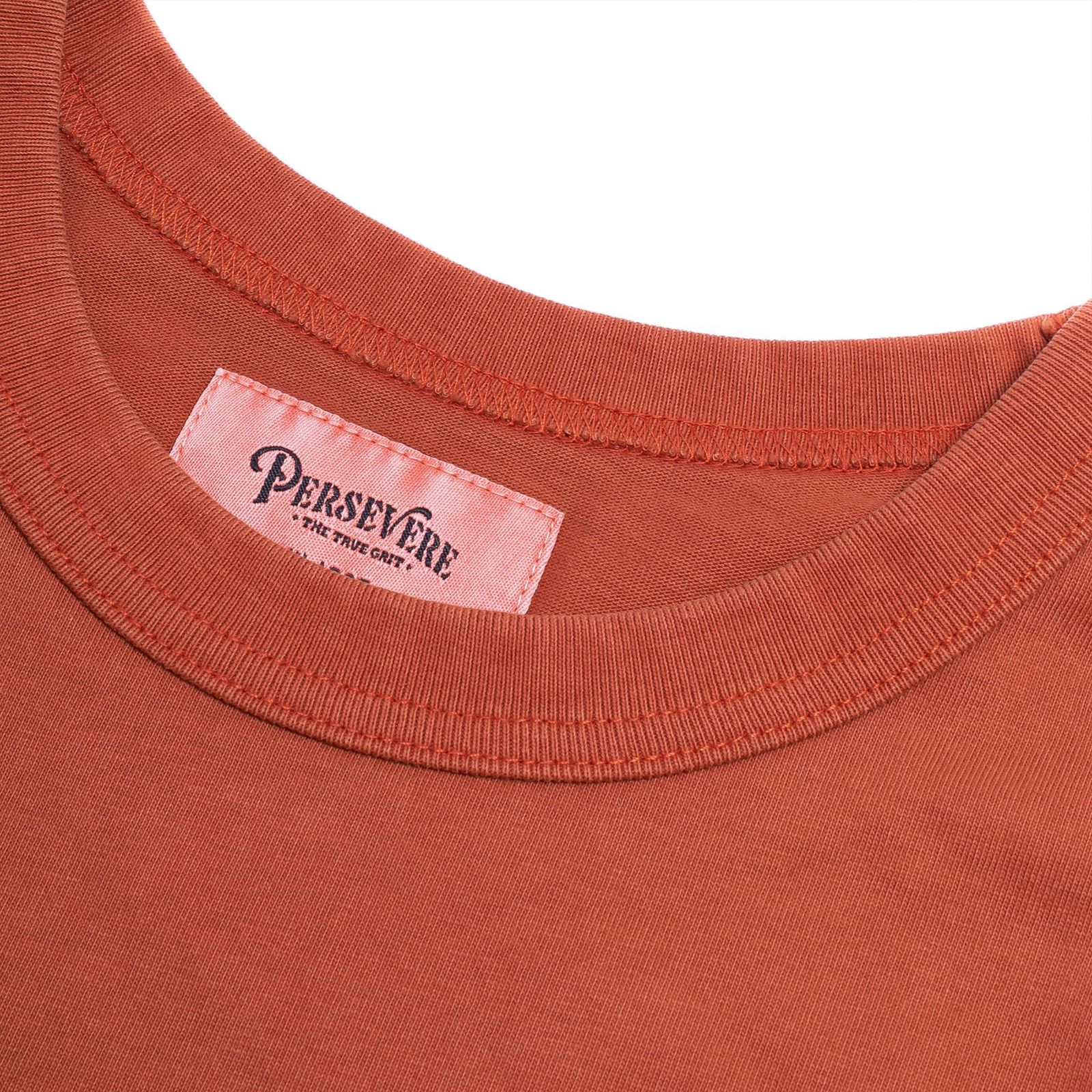 【ラスト1点 M】pigment-dyed catchword t-shirt / ウォッシュドオレンジ