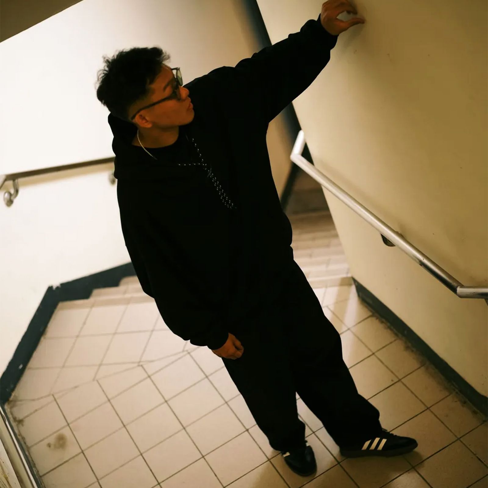 【ラスト1点 2】Wide Sweat Hoodie / ブラック