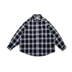 [ラスト1点 L ] persevere long sleeve check shirts / ブラック×ホワイト