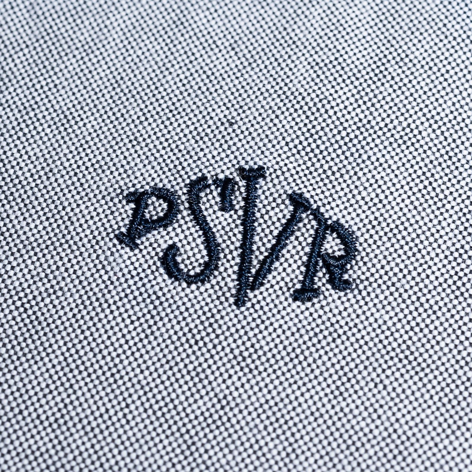 【ラスト1点 L】brand logo long-sleeve oversized oxford shirt / グレー