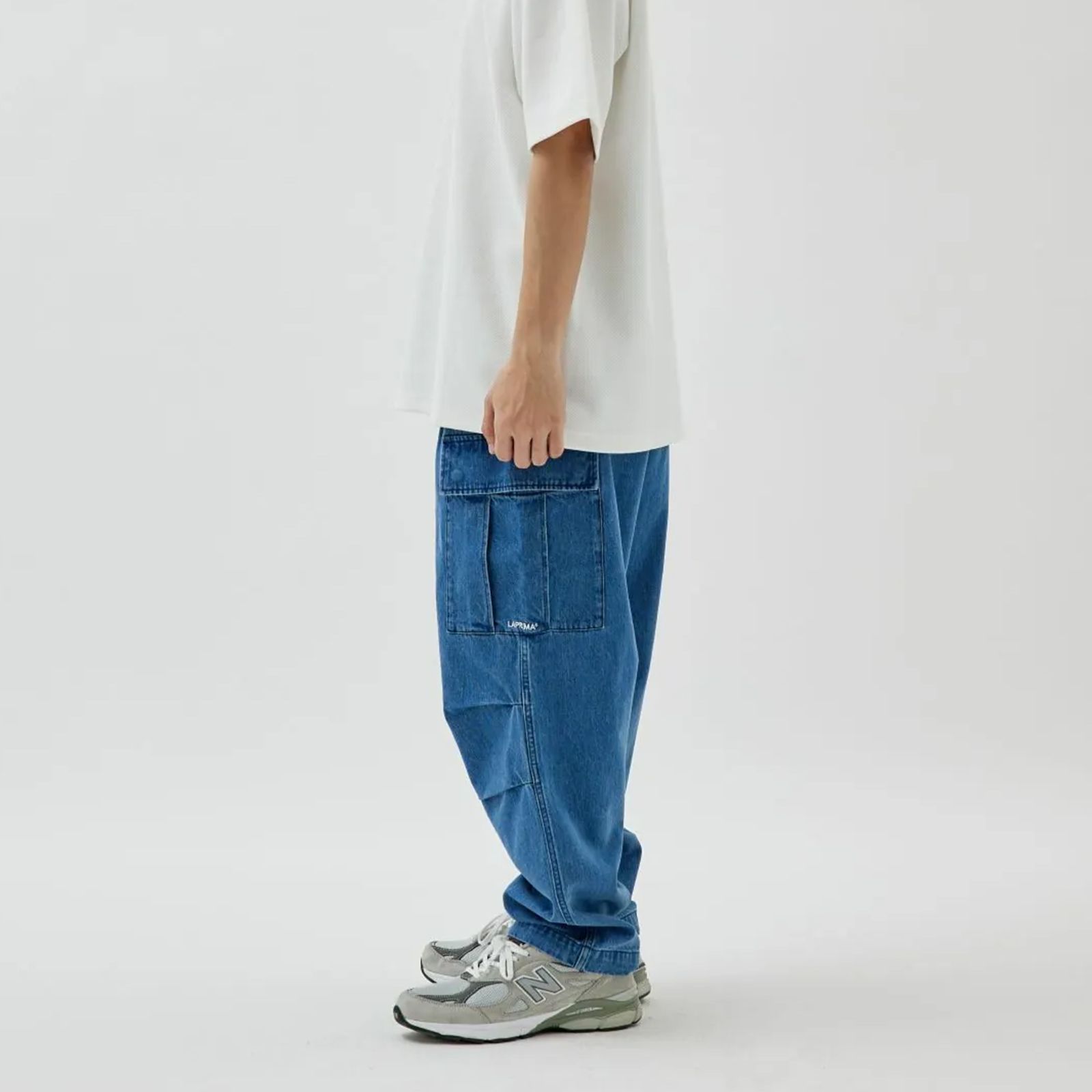 【ラスト1点 L 】urban indigo denim cargo / インディゴブリーチ