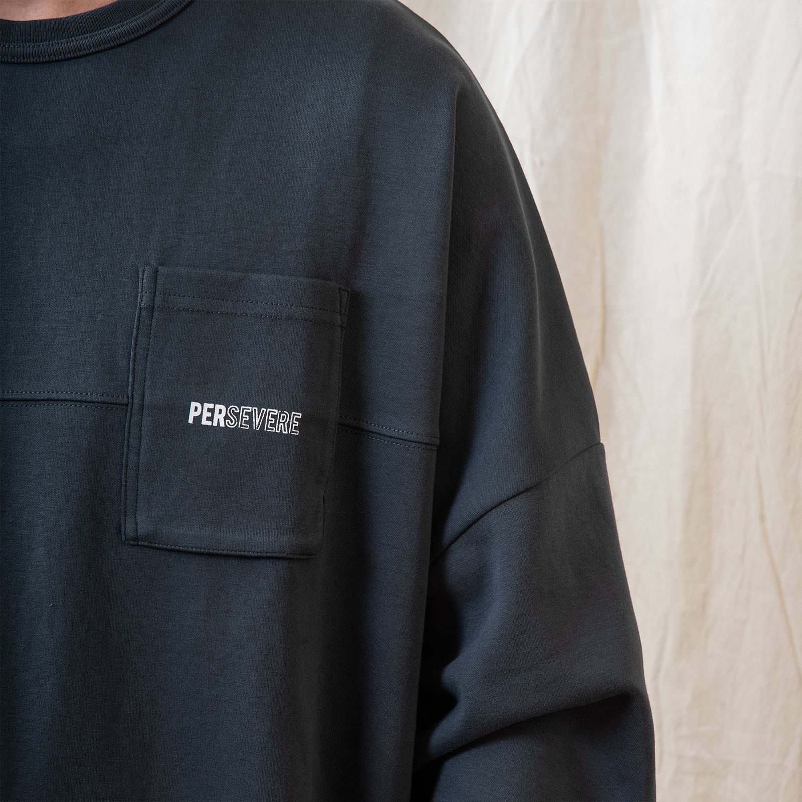 【ラスト1点 M 】spliced L/S pocket t-shirt / ブルーグリーン