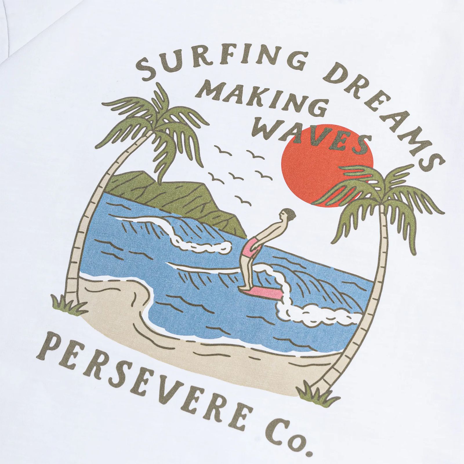 surfing dreams graphic t-shirt / ホワイト