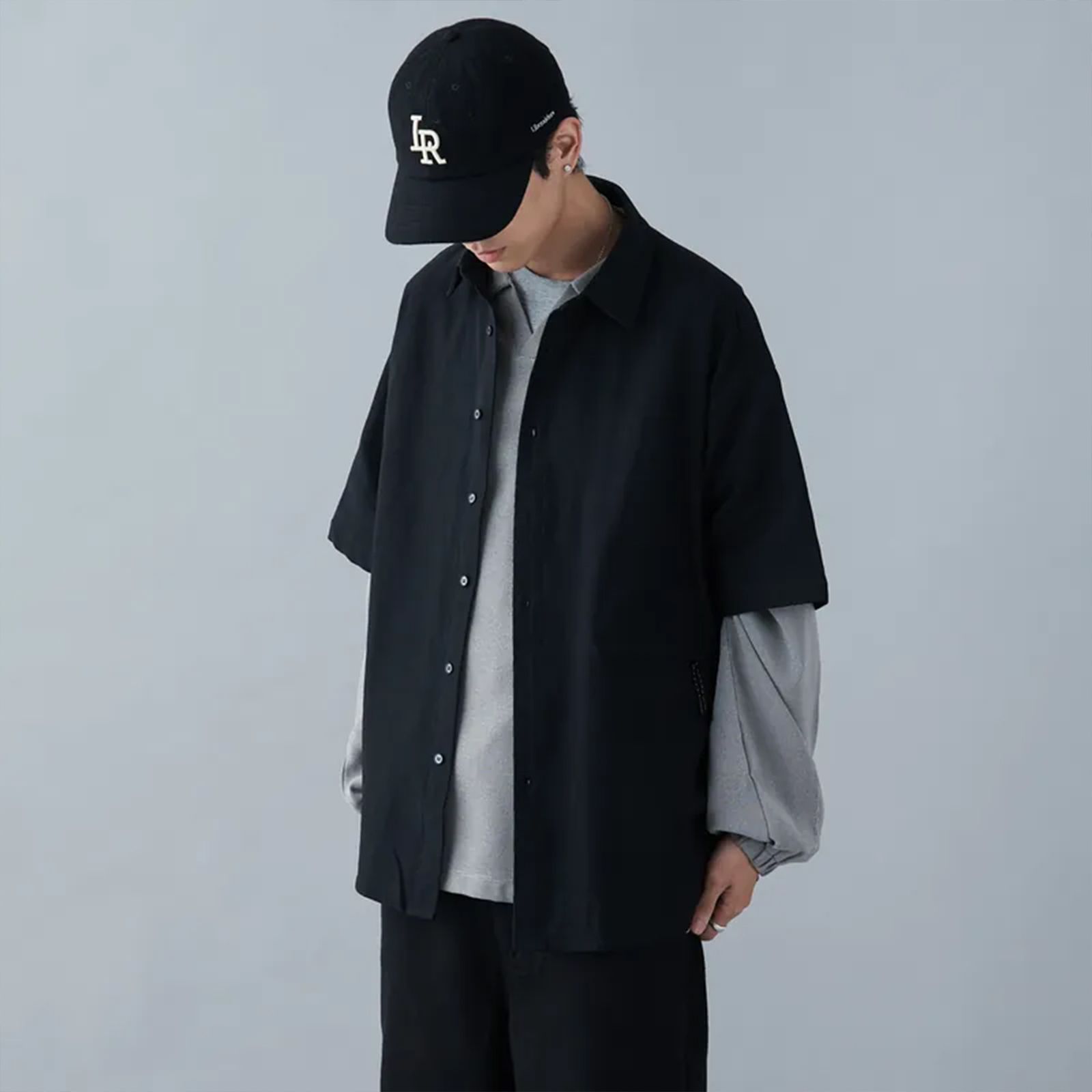 【ラスト1点 3 】New stand H/S shirt / ブラック