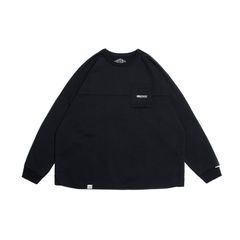 【ラスト1点 XL 】spliced L/S pocket t-shirt / ブラック