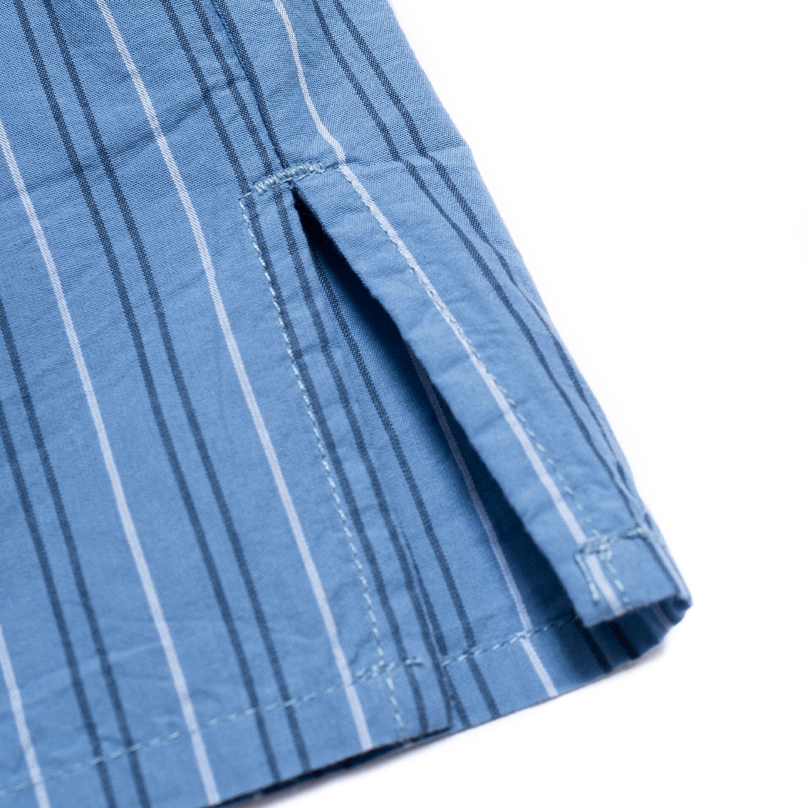 brand logo loose-fit shirt / ブルー&ホワイトストライプ