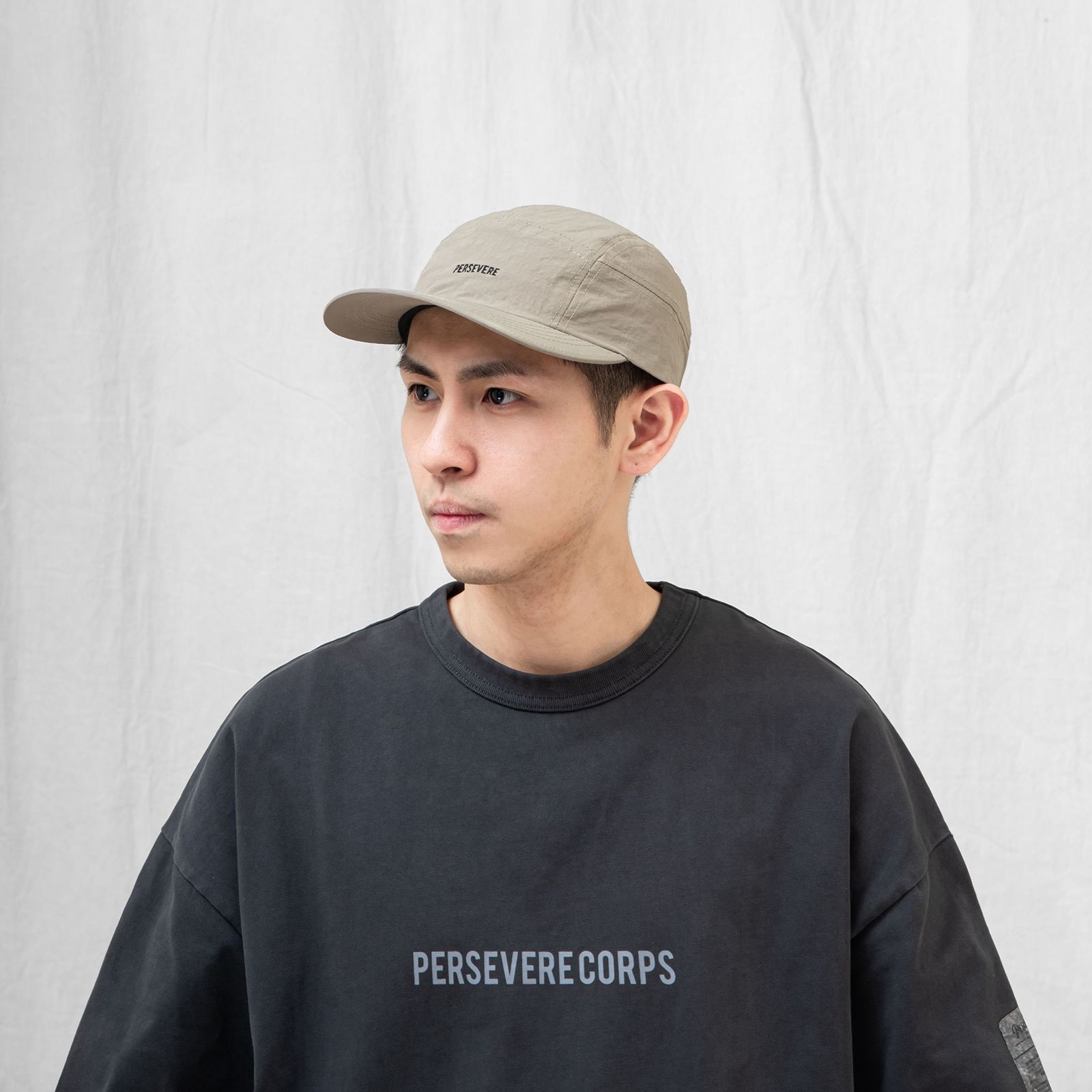 spliced 5-panel water-repellent nylon cap
