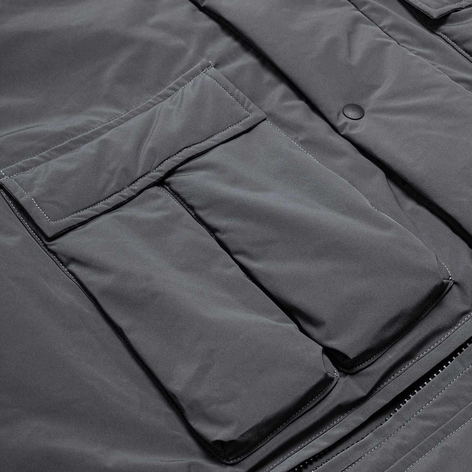 【ラスト1点 XL 】multi-pocket padded jacket / スモークグレー
