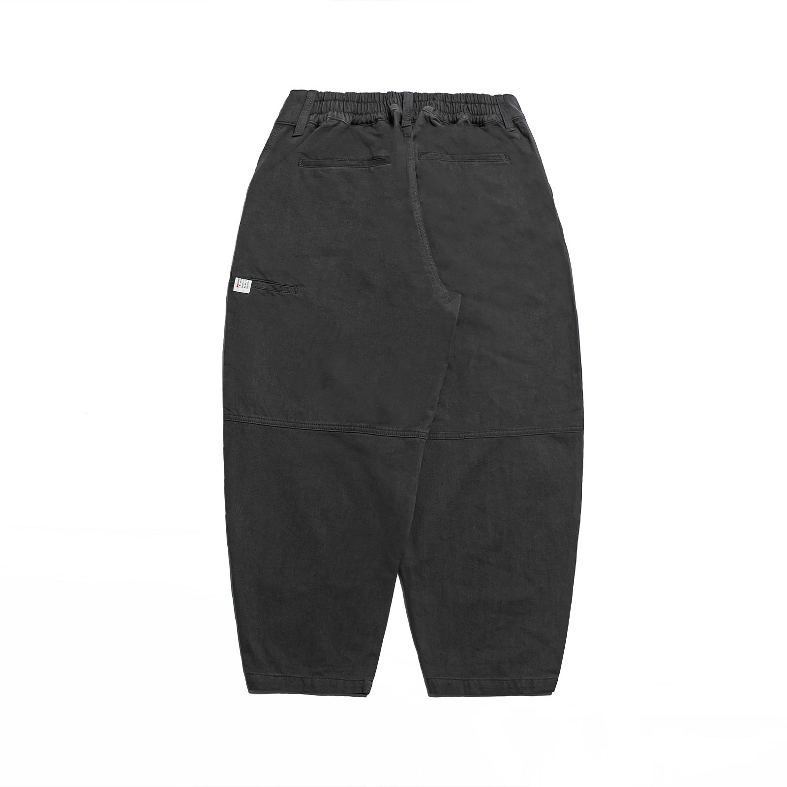 【ラスト1点 M】elasticated waist pleated tapered pants / グレー