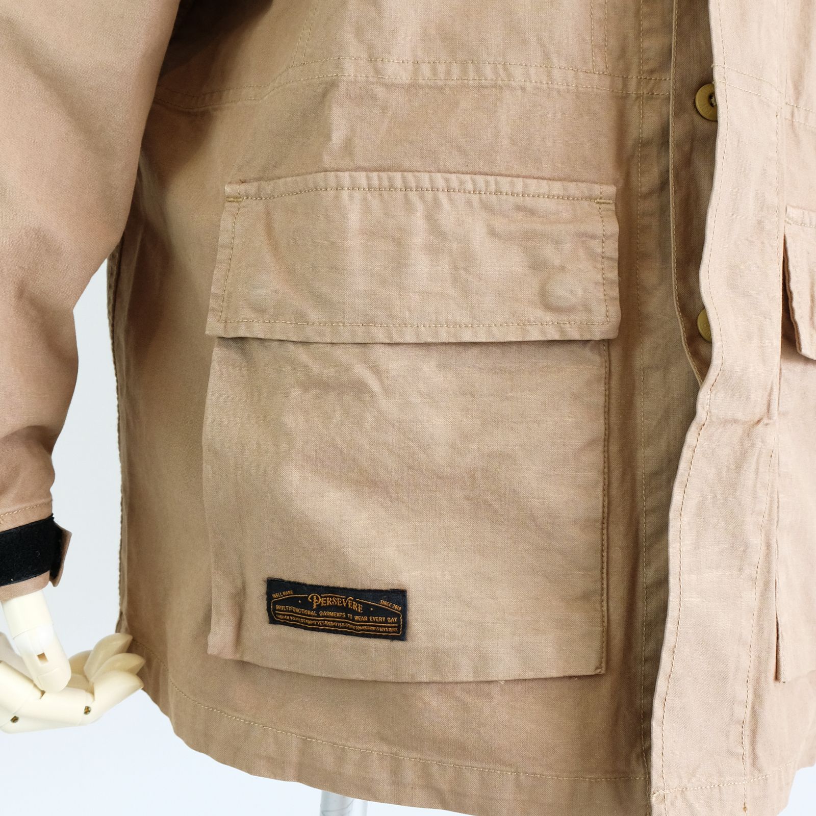 Persevere - 【ラスト1点 XL】stonewashed multi-pocket field jacket