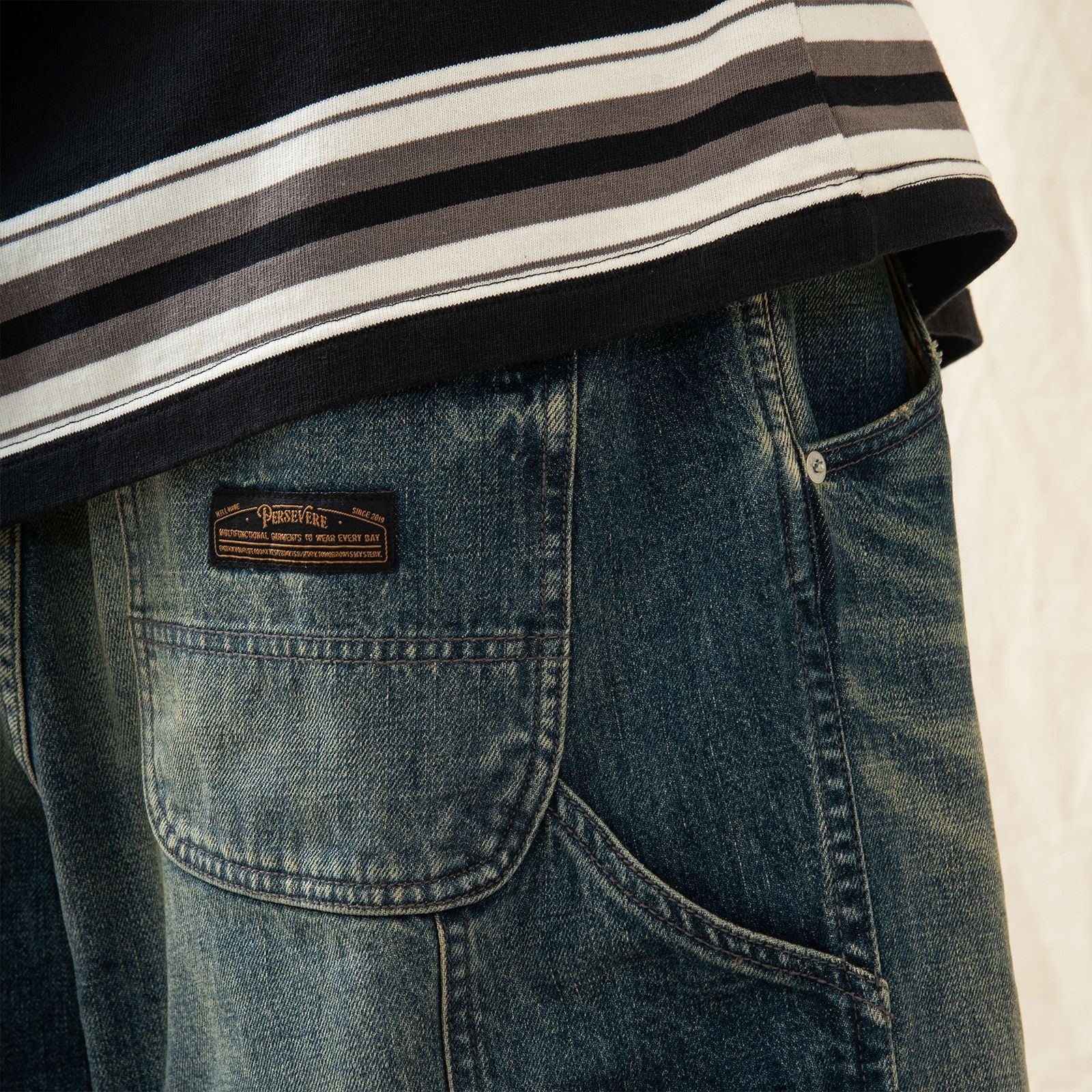 【ラスト1点 XL 】hige denim shorts / ブルー