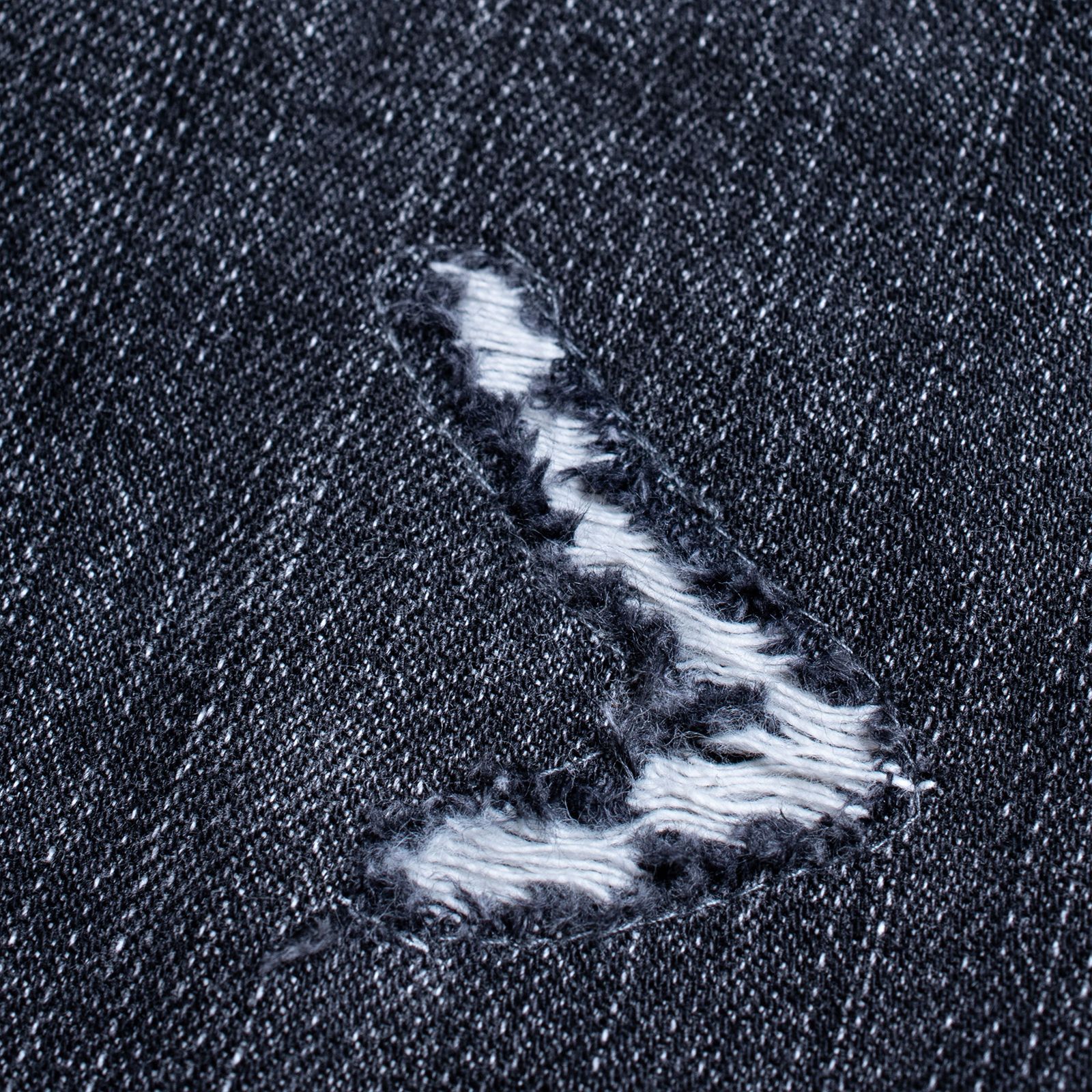 【ラスト1点 XL】distressed selvedge denim jeans / ウォッシュドブラック