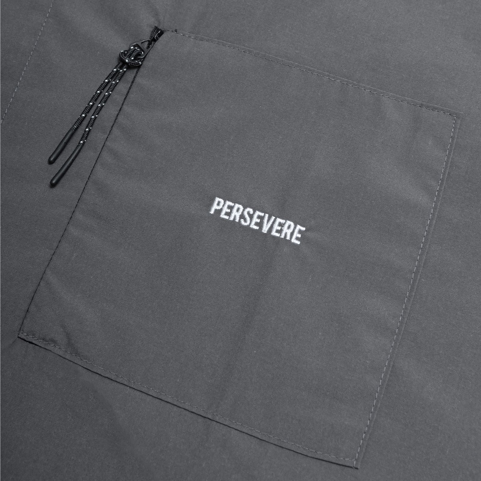 brand logo loose-fit shirt / ダークグレー