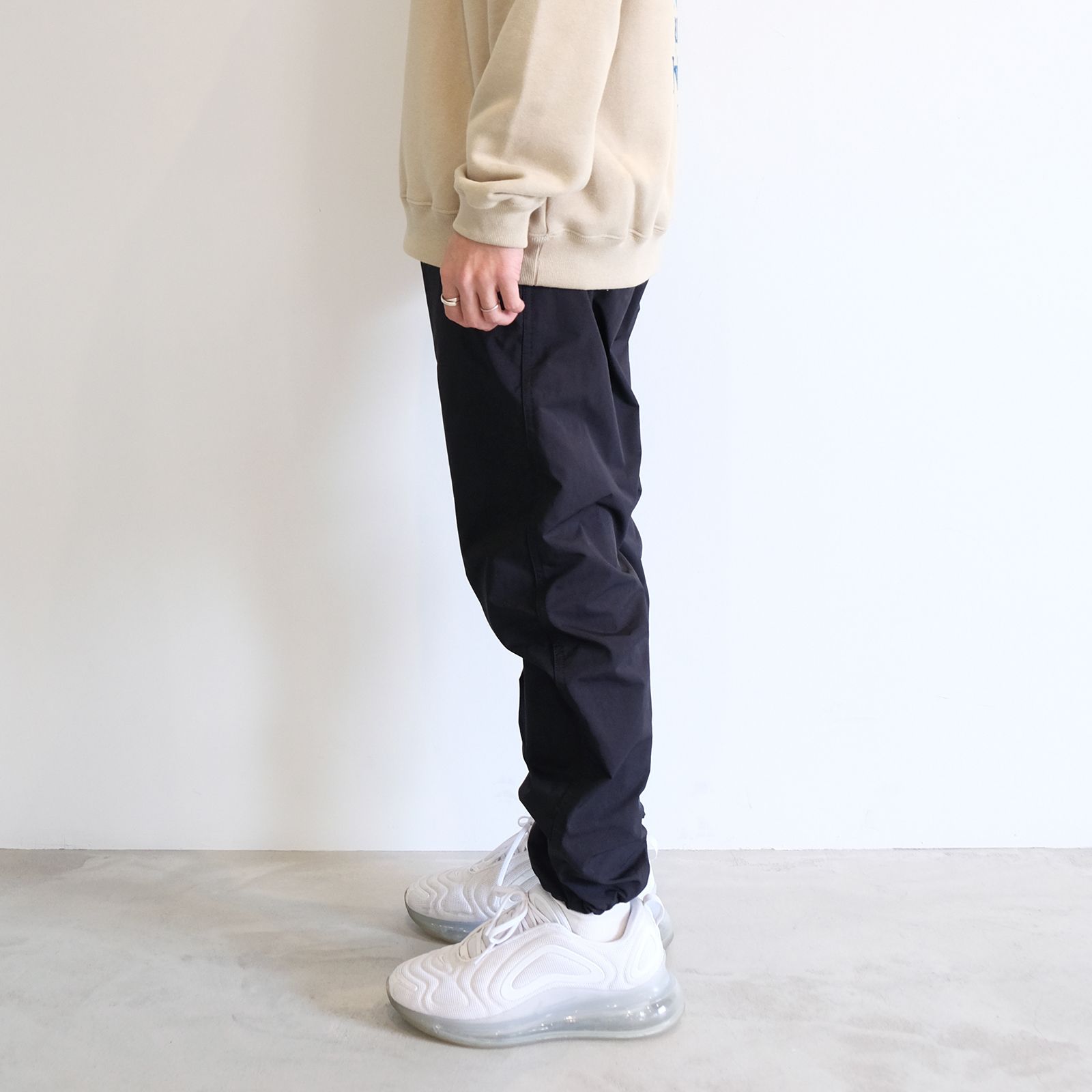 CALEE - 【ラスト1点 S 】P/N Mil cloth track easy pants / ブラック