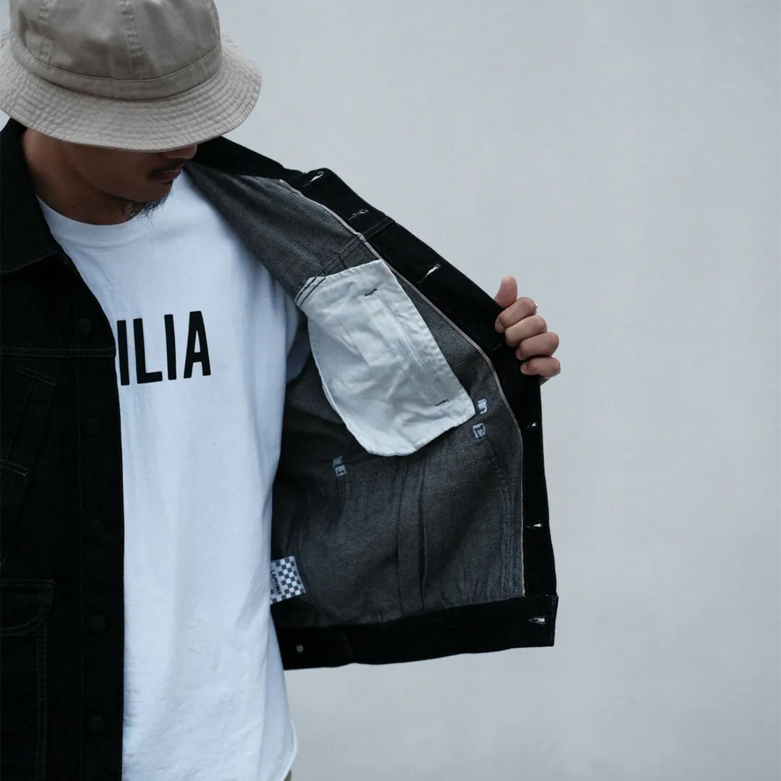 【ラスト1点 M 】wide boxy selvedge denim jacket / ブラック