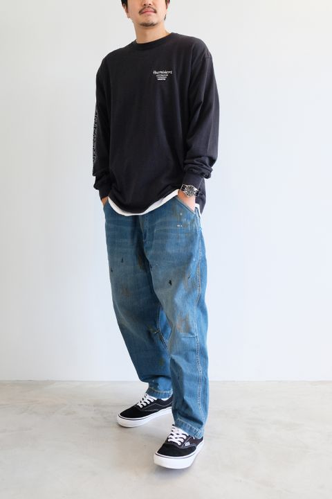 ロンTEE +デニムスタイルをシルエットで差別化