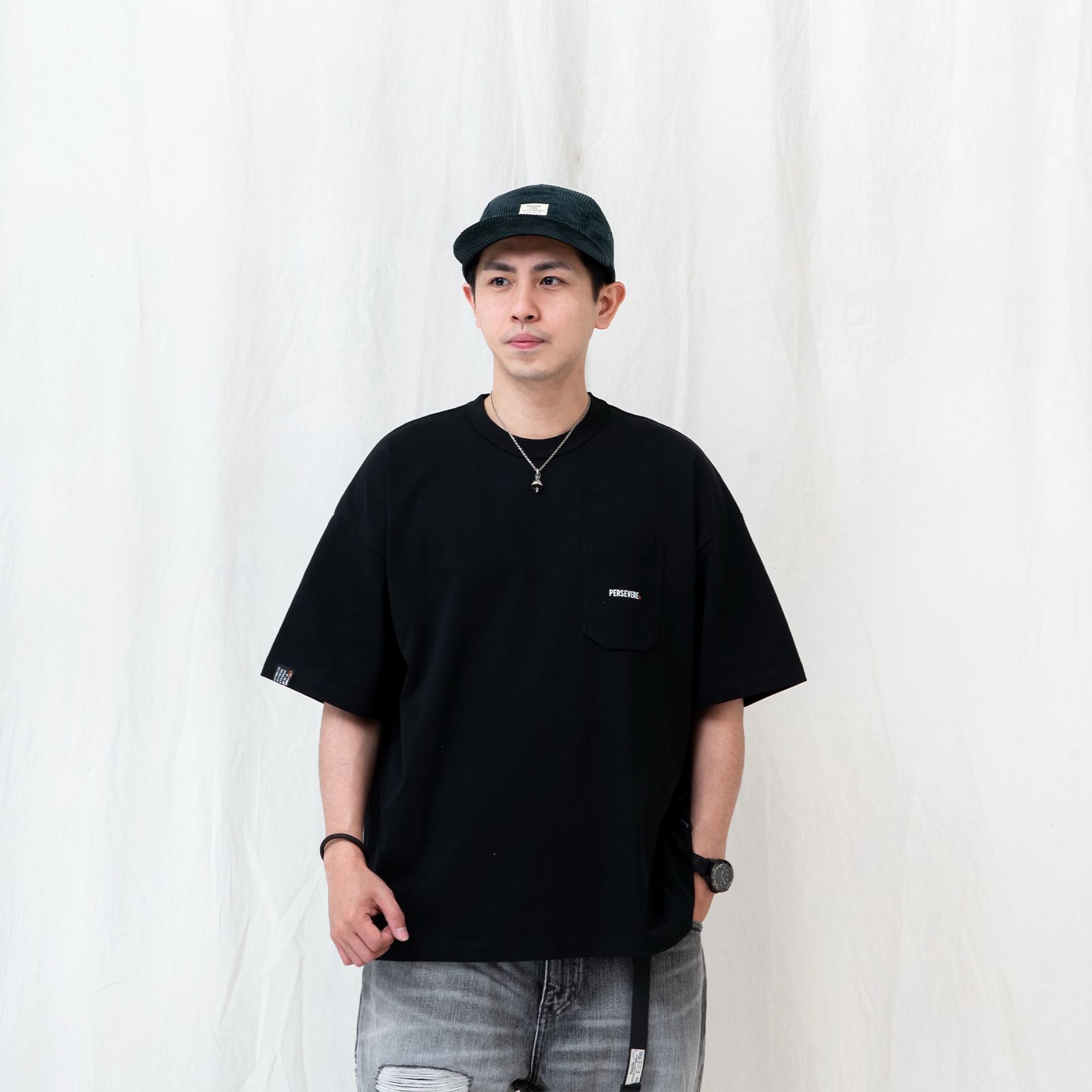 【ラスト1点 L 】cooling hexagonal pocket classic t-shirt / ブラック