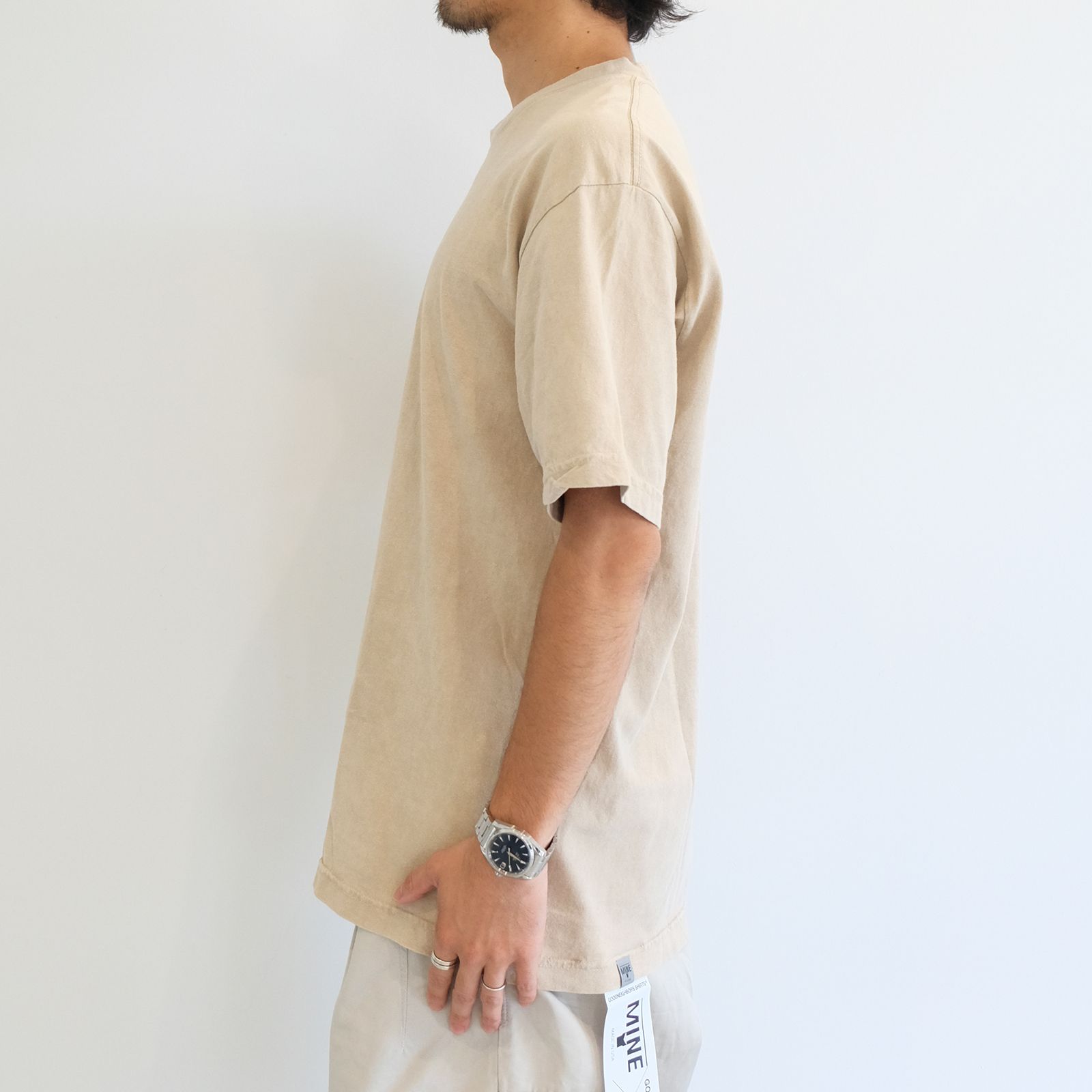 【MINE×GNS】claydye short sleeve t-shirt / クレイホワイト