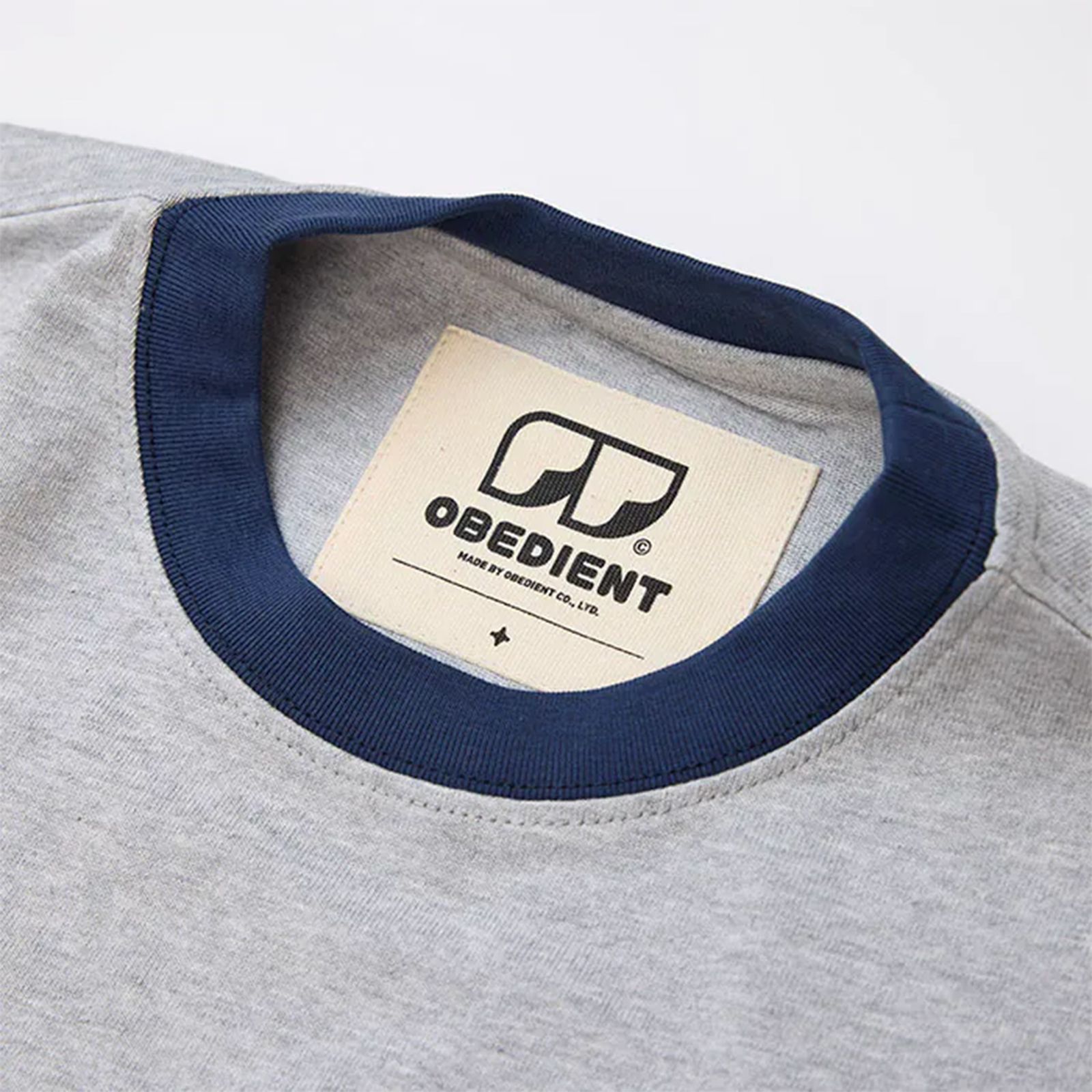 【ラスト1点 4 】BASIC L/S TEE WITH CONTRASTING RIBBED TRIMS / グレー
