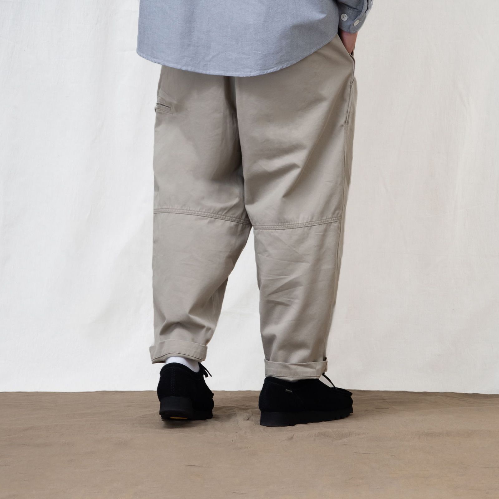 【ラスト1点 XL 】double pleated balloon tapered pants / ライトカーキ