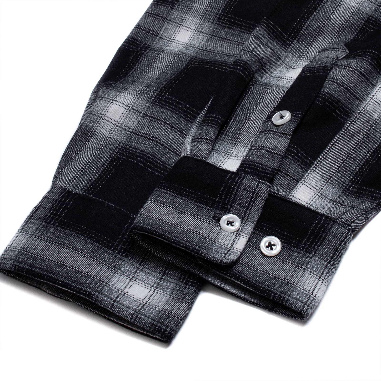 [ラスト1点 L ] persevere long sleeve check shirts / ブラック×ホワイト