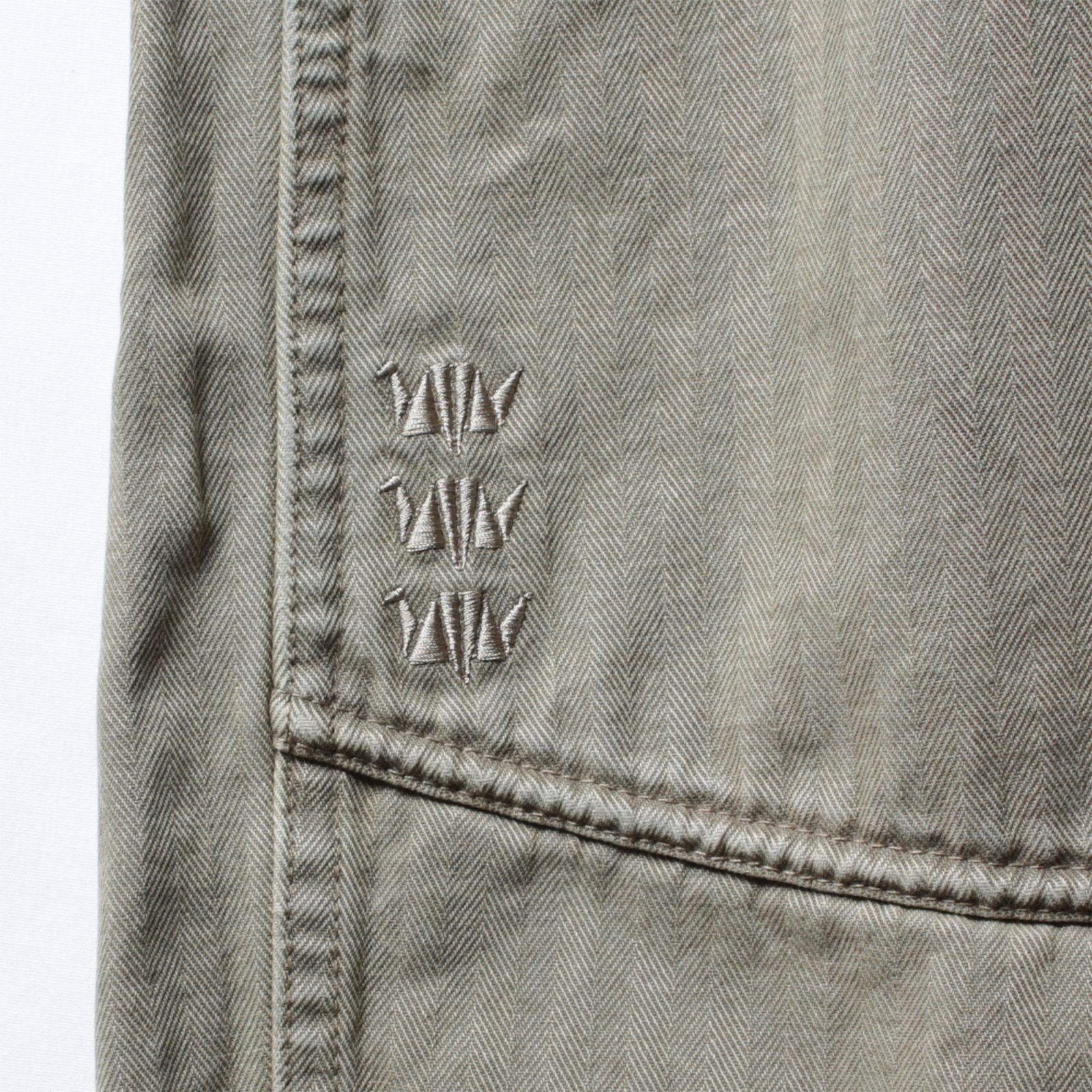 【ラスト1点 34(L)】garmentdyed herringbone sarrouel pants / ベージュ
