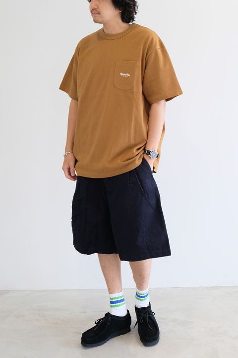 Persevere のポケTEEとハーフパンツの着こなし