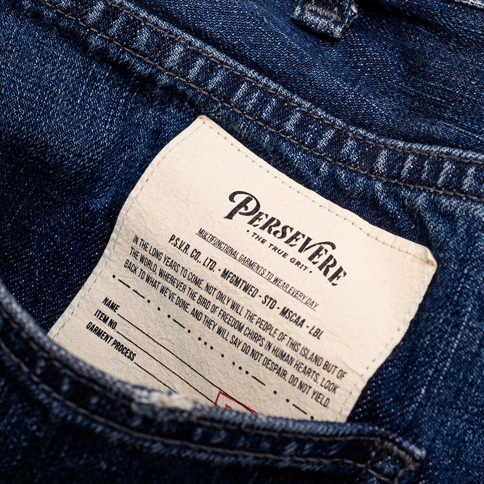 Persevere - [ラスト1点 L ] heavy stonewashed selvedge denim jeans