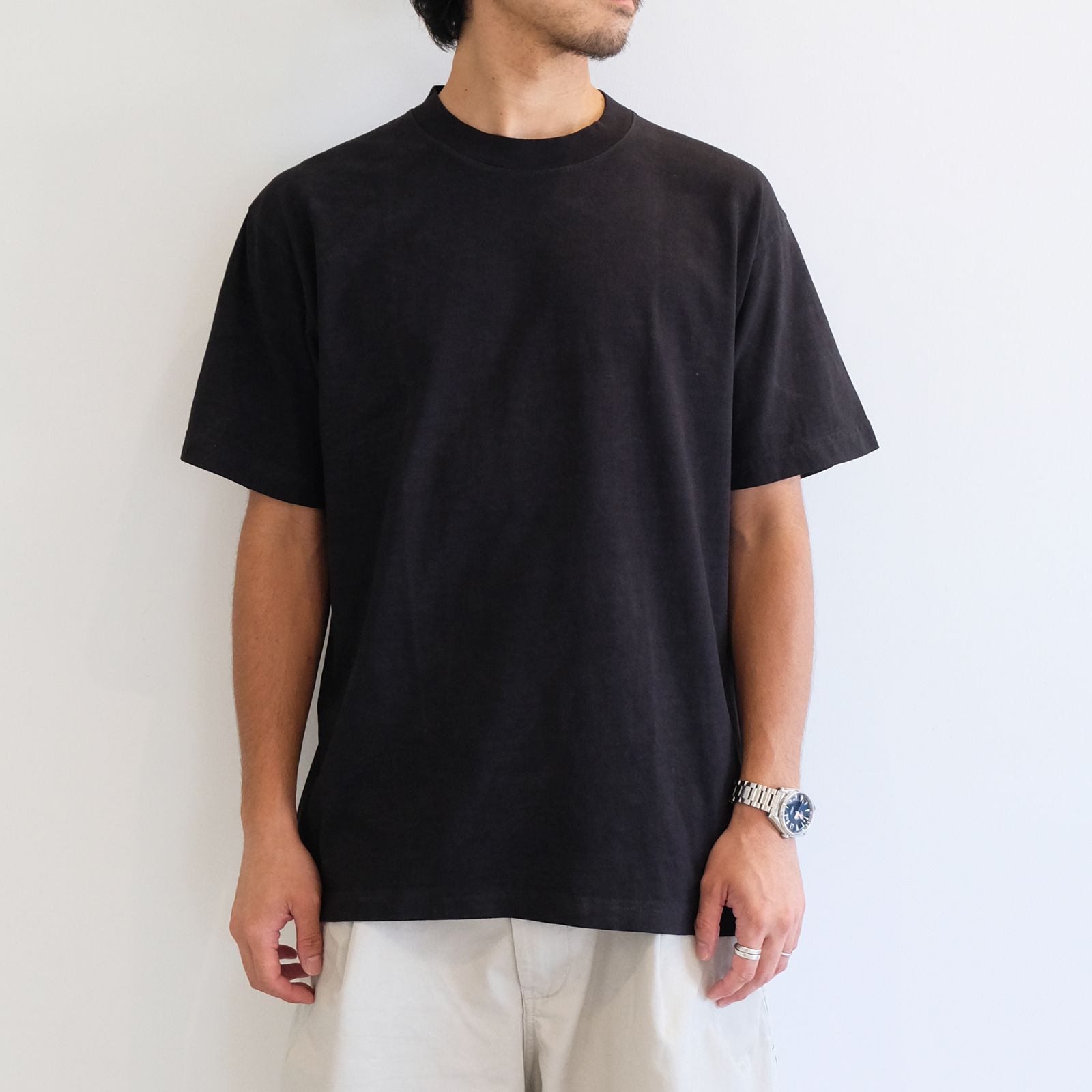 【MINE×GNS】claydye short sleeve t-shirt / クレイブラック