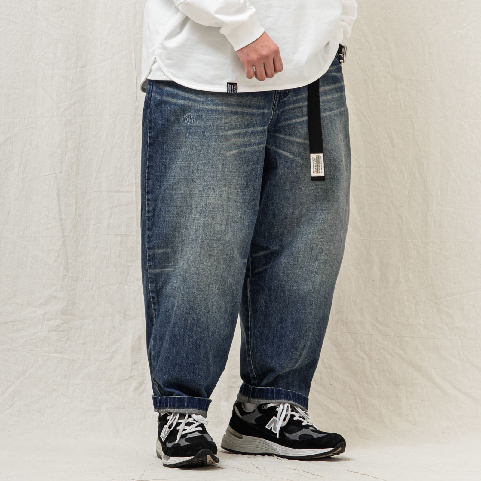 Persevere - enzyme-stonewashed hige jeans / ブルー | Filo