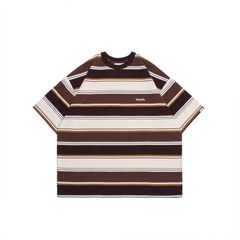 【ラスト1点 L 】gradient stripe t-shirt / オレンジ&ブラウン