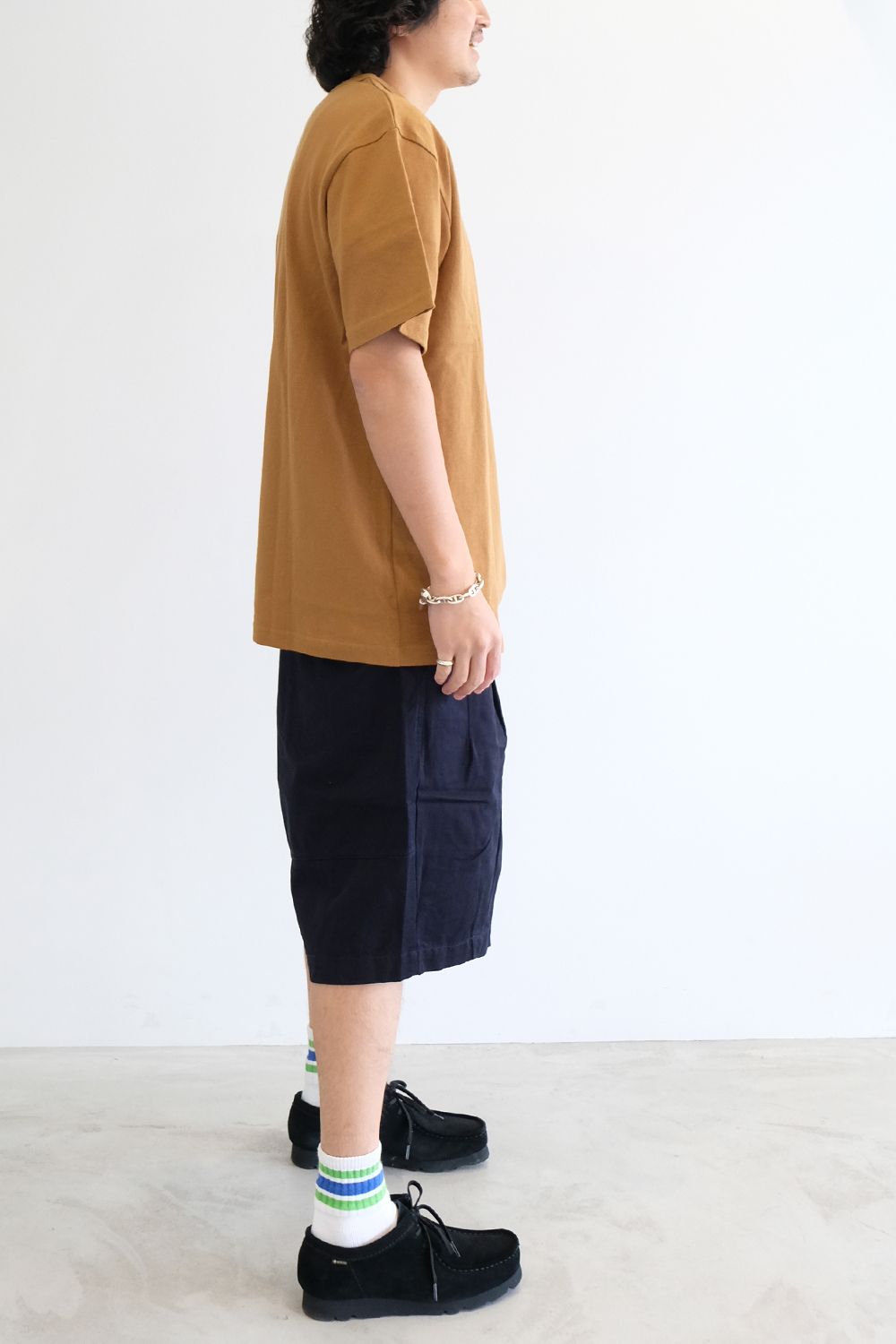 Persevere のポケTEEとハーフパンツの着こなし