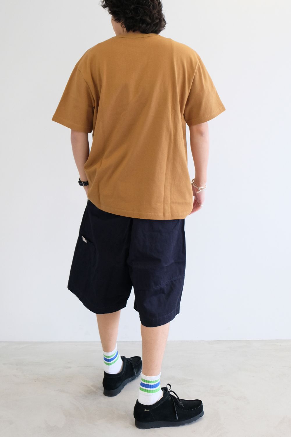 Persevere のポケTEEとハーフパンツの着こなし