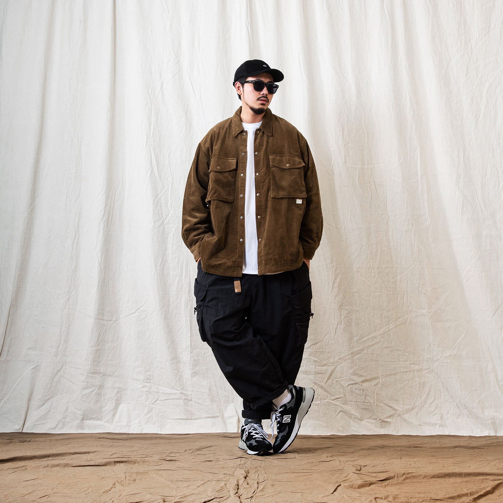 【ラスト1点 XL 】long sleeve corduroy jac-shirts / ダークブラウン