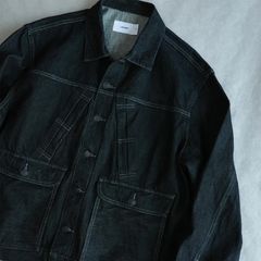【ラスト1点 M 】wide boxy selvedge denim jacket / ブラック